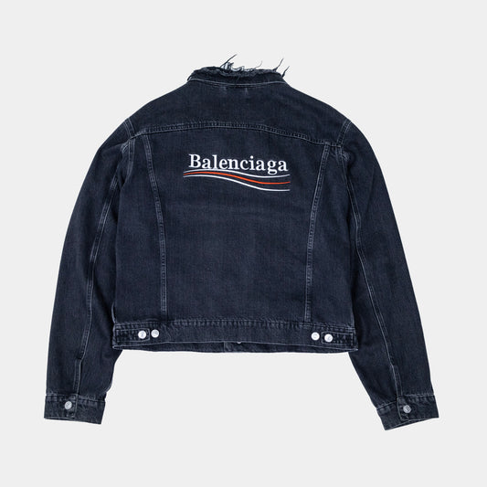 Balenciaga Political Logo Denim Jacket
