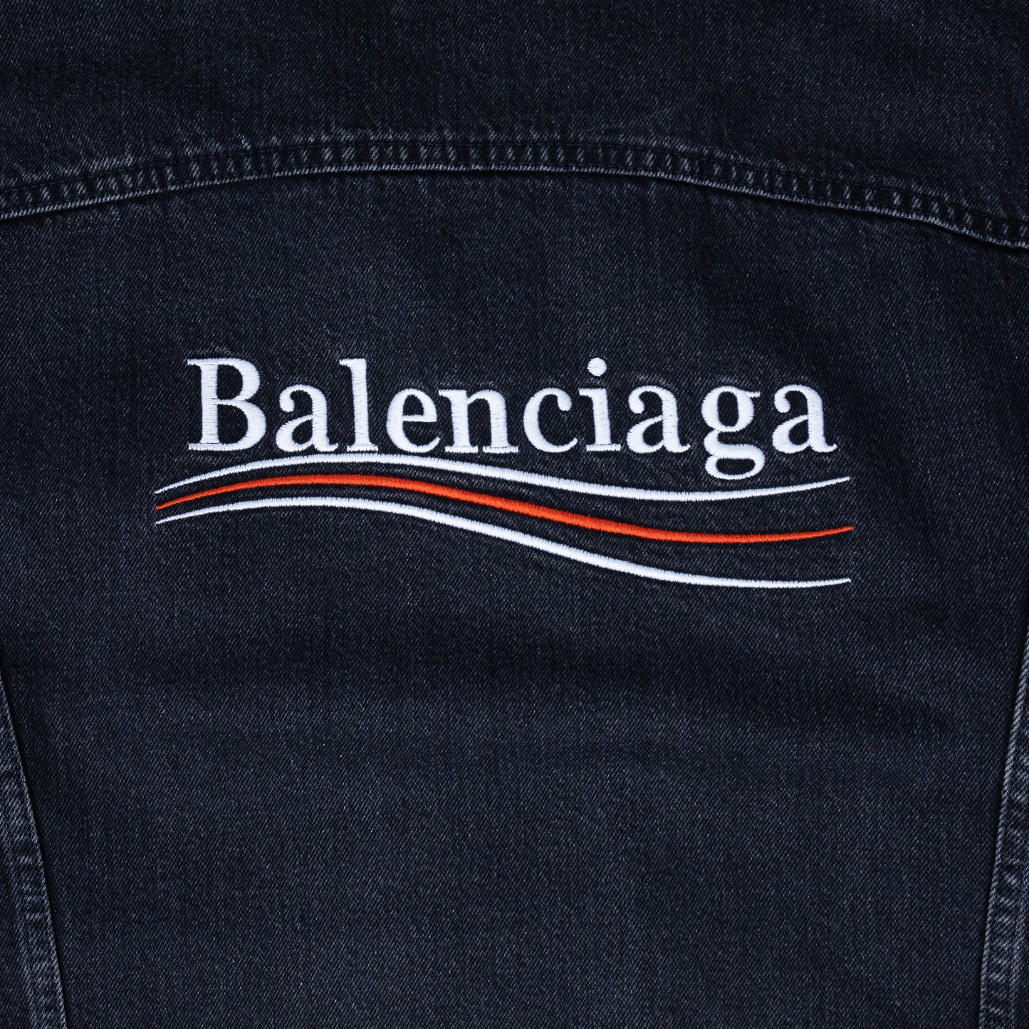 Balenciaga Political Logo Denim Jacket