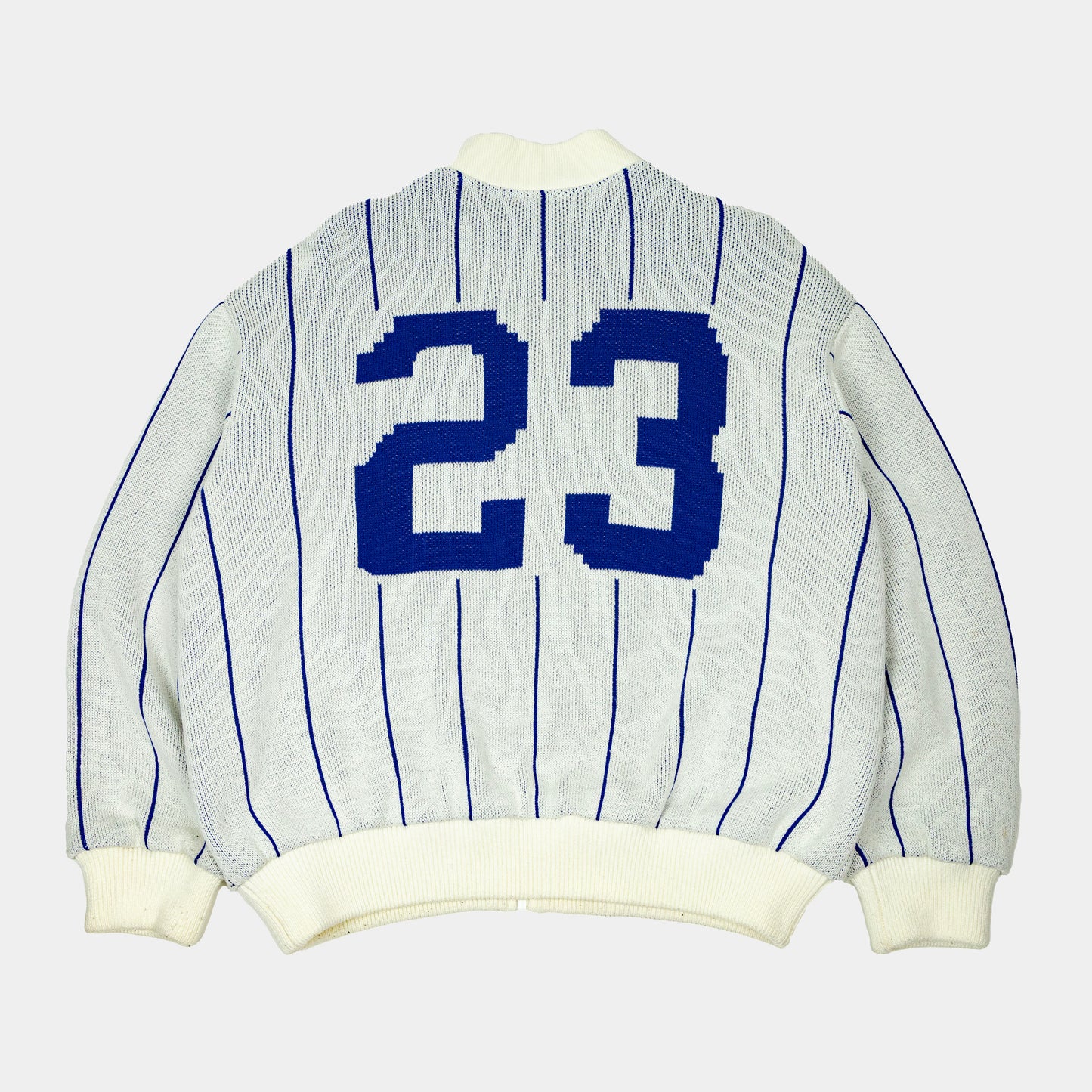Supreme Pinstripe Zip-up Varsity Knit Sweater