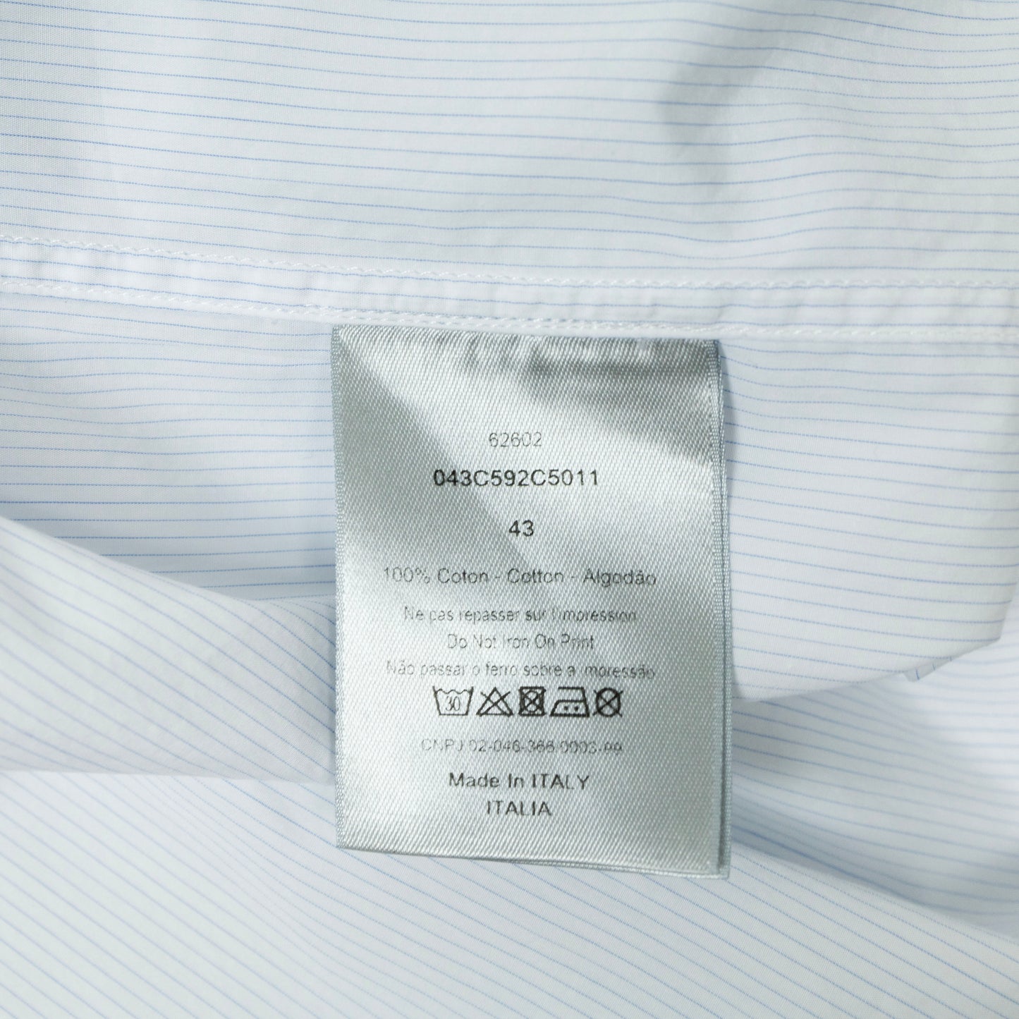2020 Dior x Judy Blame Safety Pin Button Up Shirt
