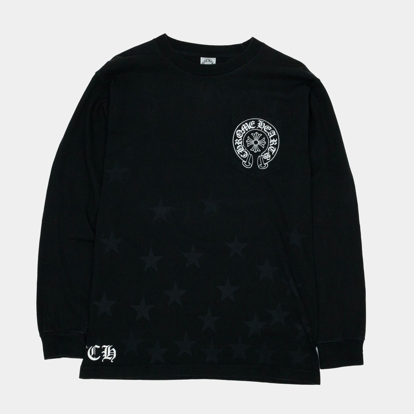 Chrome Hearts Vintage Elbow Plus Logo Longsleeve T-Shirt
