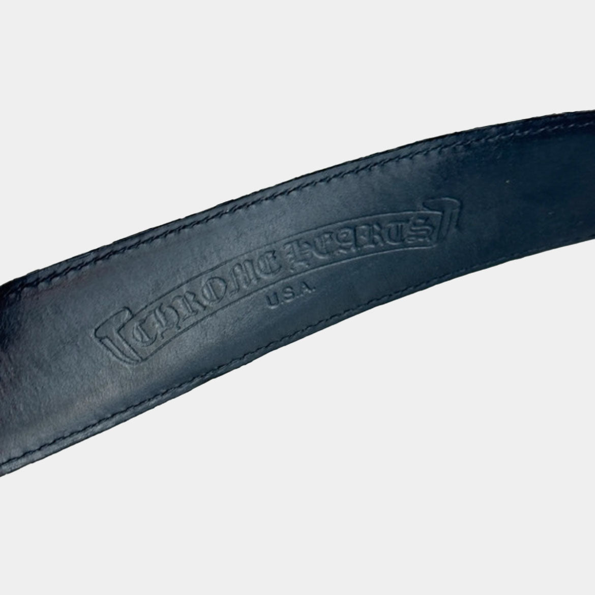 Chrome Hearts Classic .925 Silver Oval Star Buckle Leather Belt (Strap 1.5")