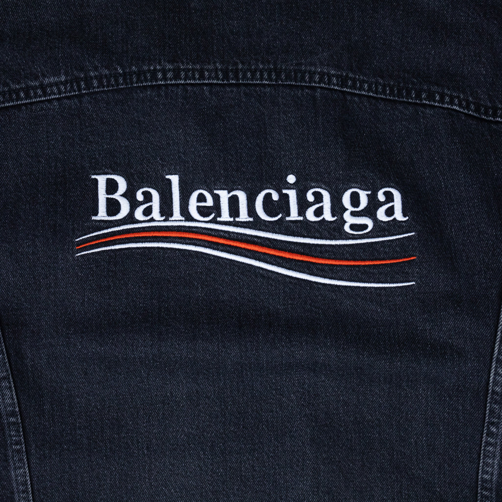 Balenciaga Political Logo Denim Jacket