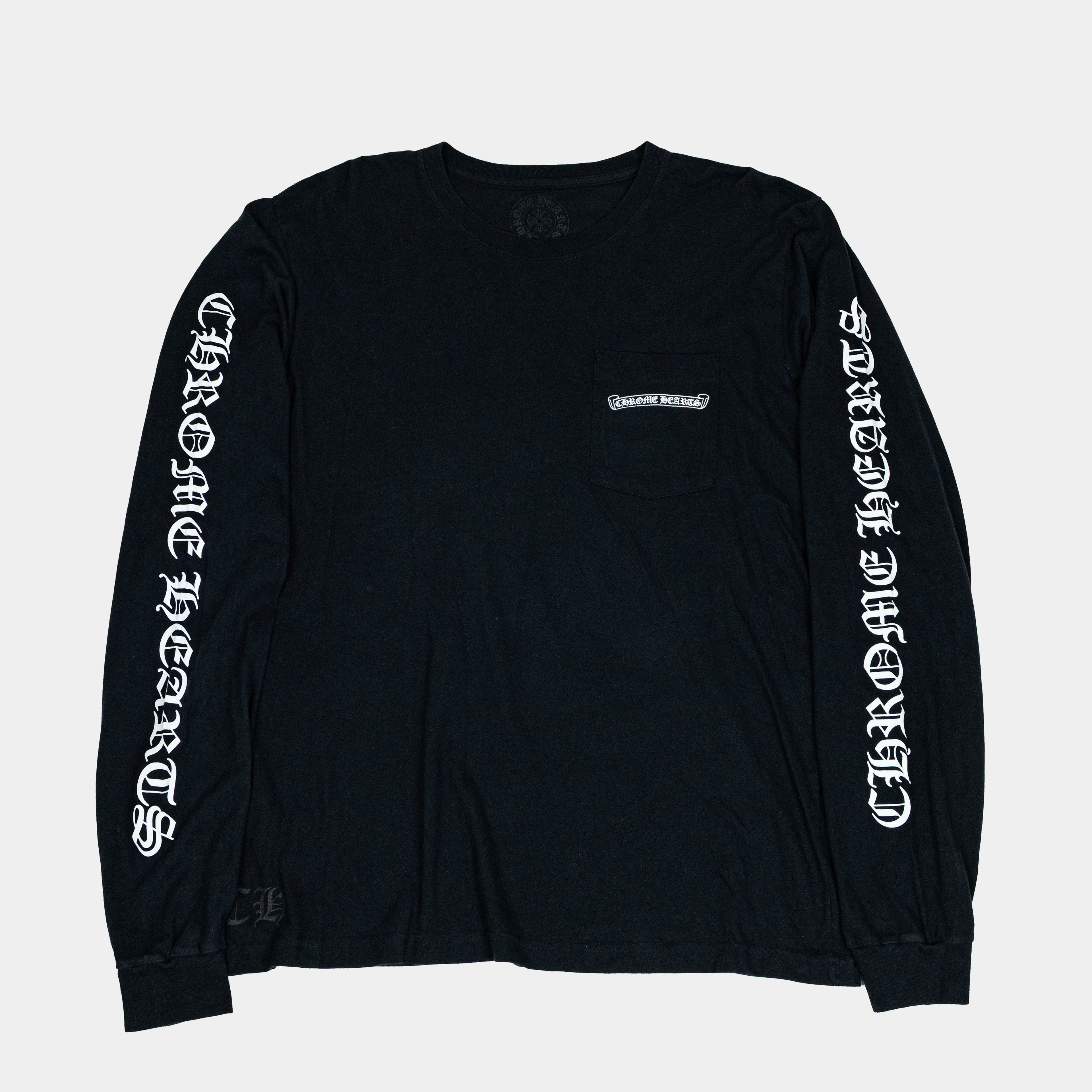 Chrome Hearts Scroll Logo Long Sleeve T-Shirt