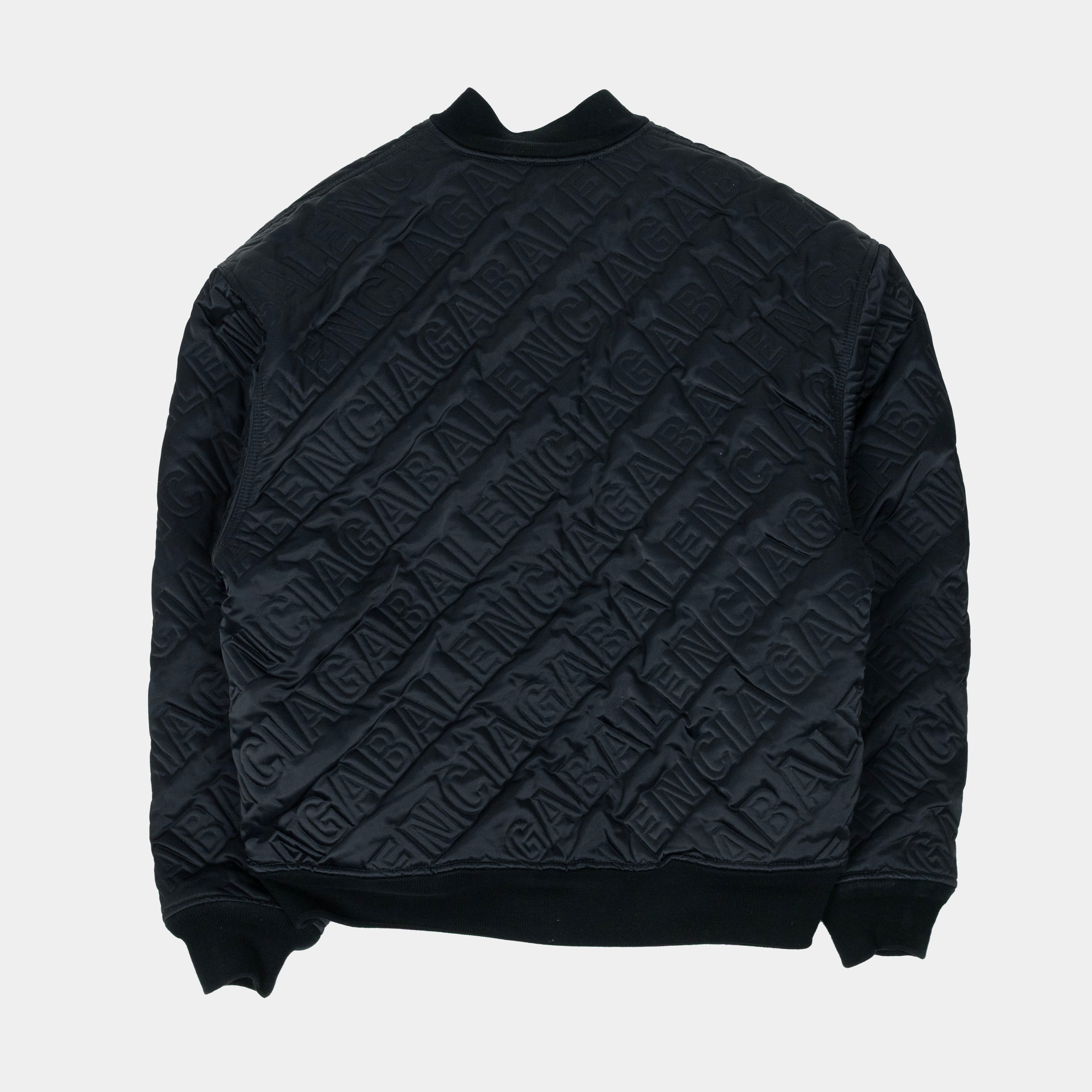 Balenciaga Logo Quilted Bomber Jacket
