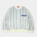 Supreme Pinstripe Zip-up Varsity Knit Sweater