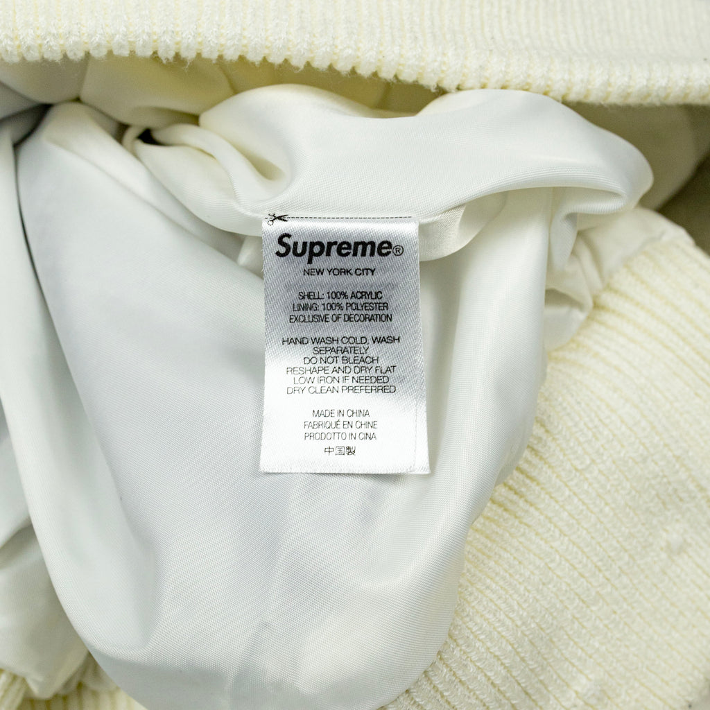 Supreme Pinstripe Zip-up Varsity Knit Sweater