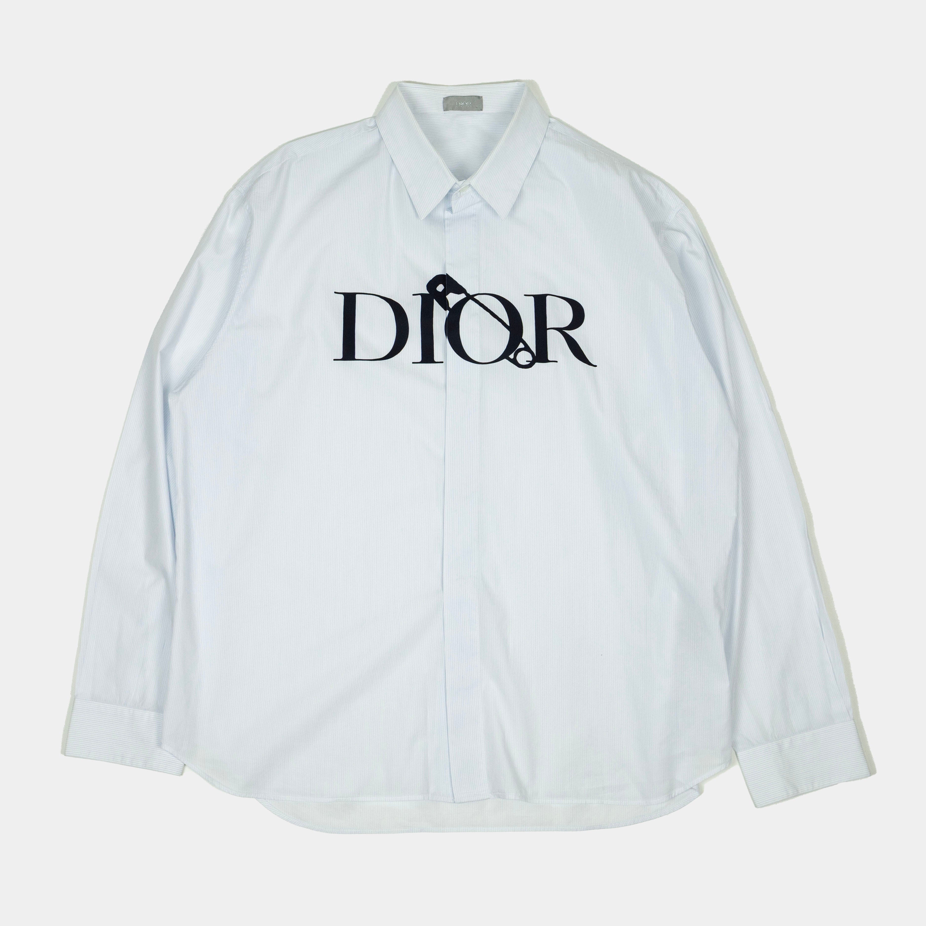 2020 Dior x Judy Blame Safety Pin Button Up Shirt