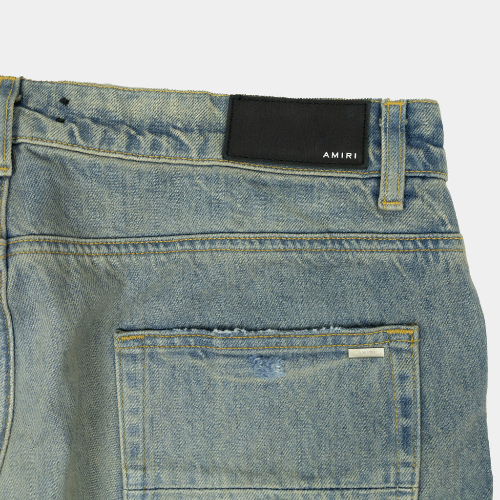 Amiri Distressed Plaid Patch Carpenter Jeans