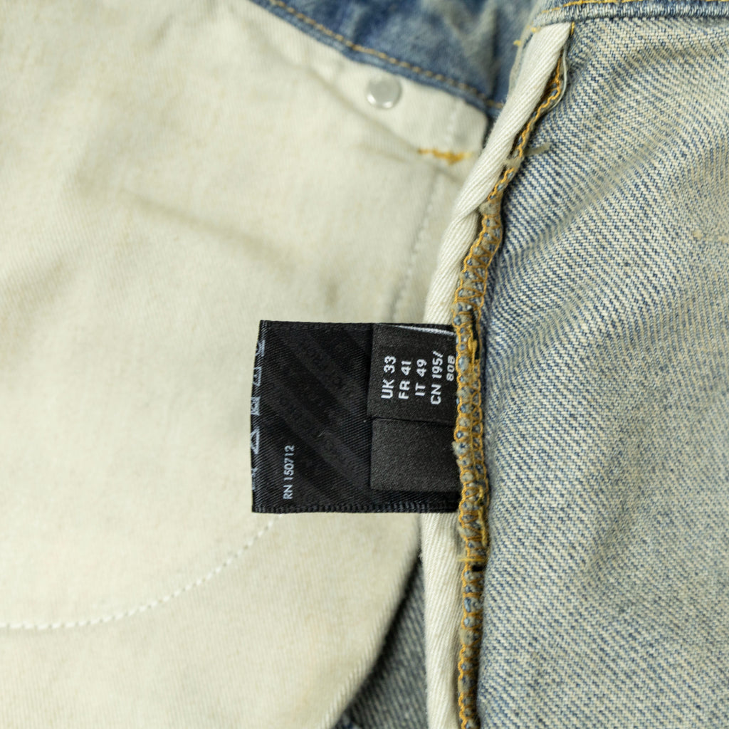 Amiri Distressed Plaid Patch Carpenter Jeans