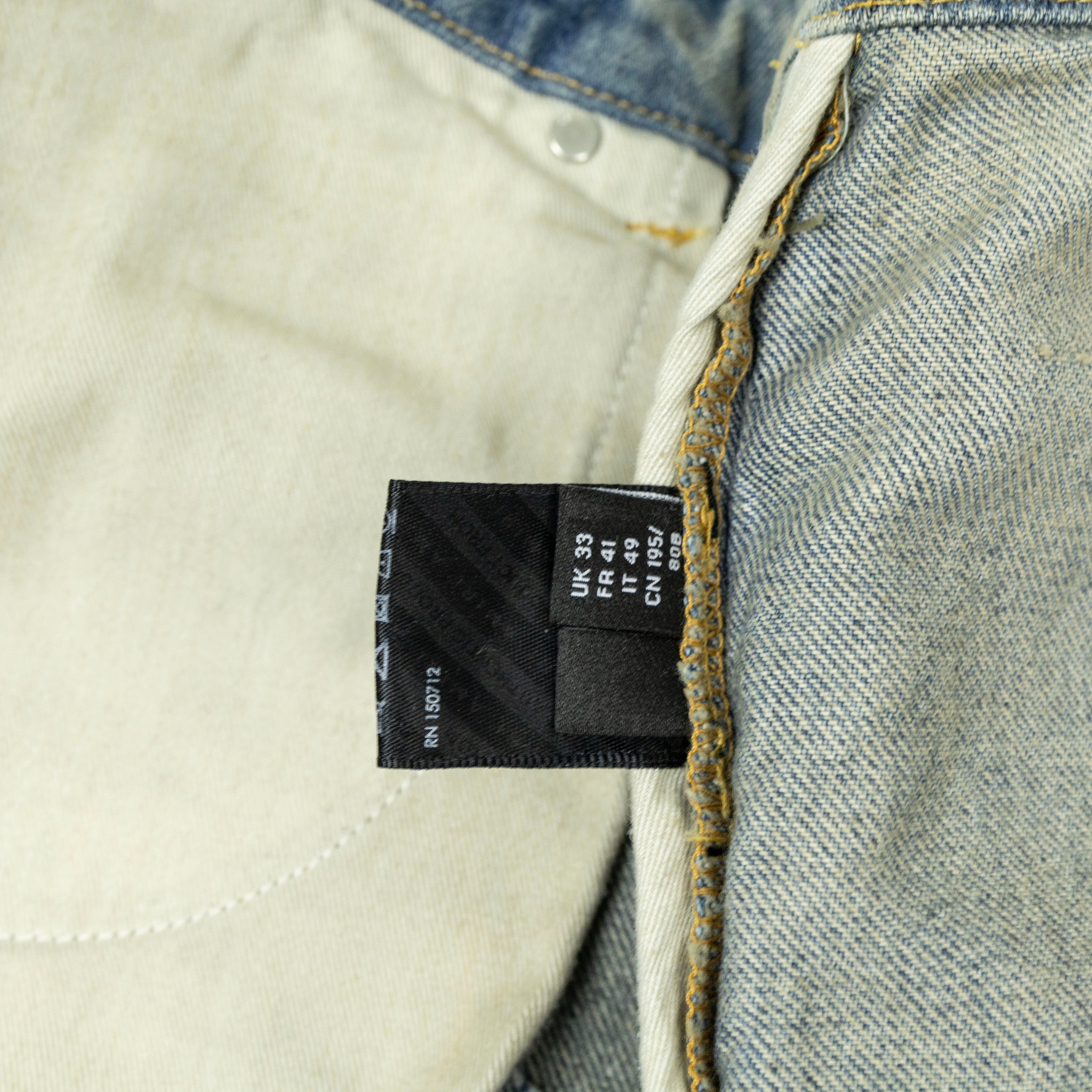 Amiri Distressed Plaid Patch Carpenter Jeans