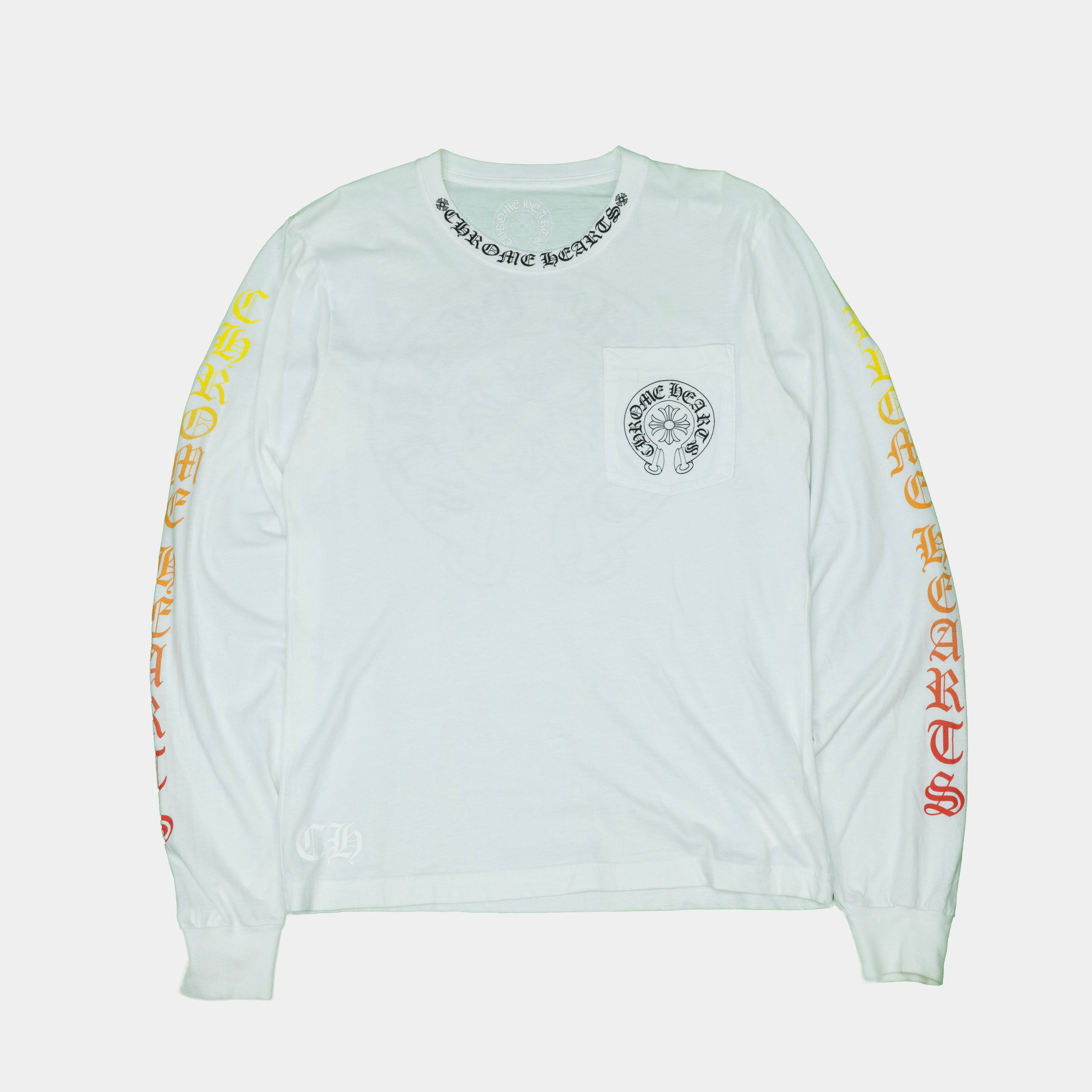 Chrome Hearts Gradient Neck Logo Long Sleeve T-Shirt