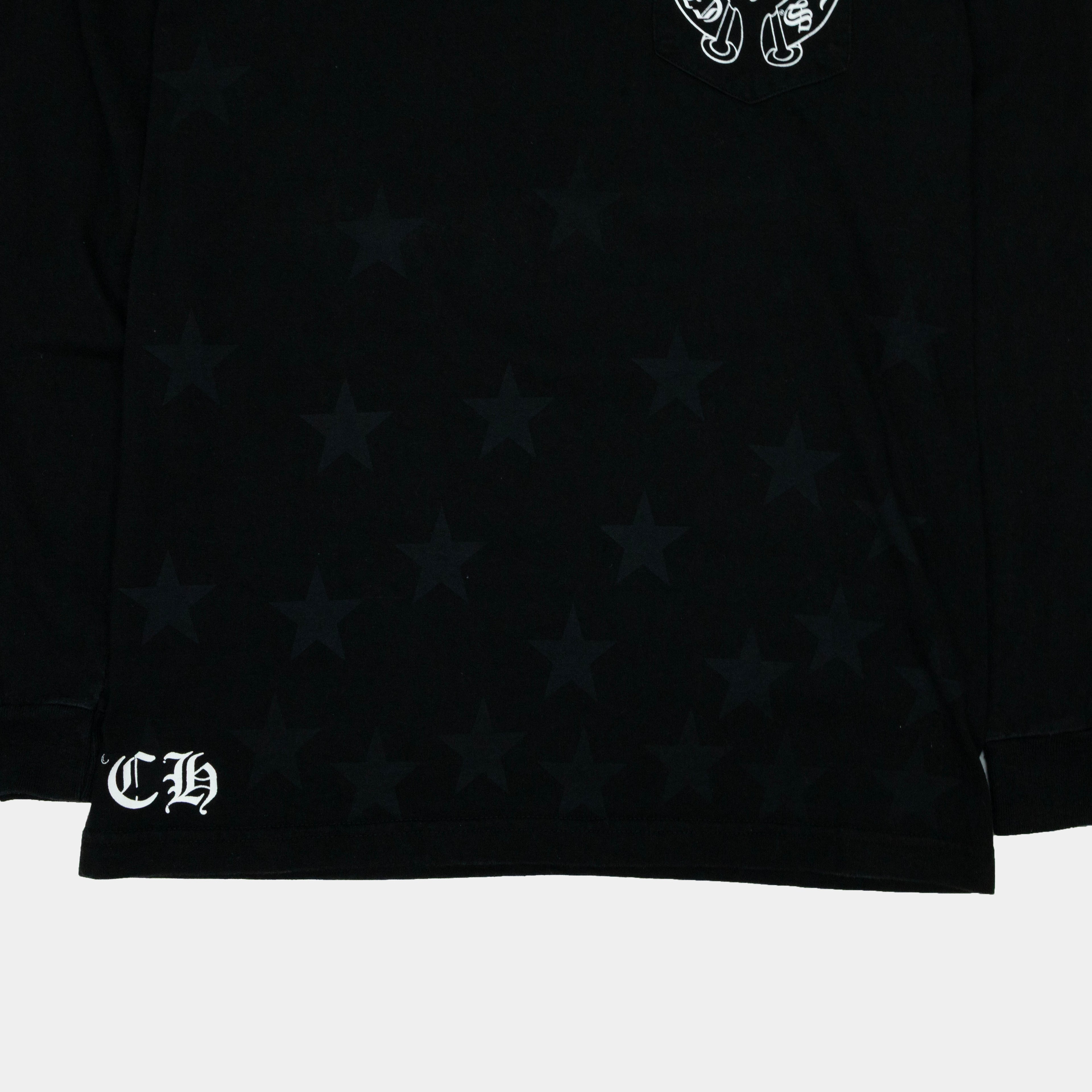 Chrome Hearts Vintage Elbow Plus Logo Long Sleeve T-Shirt