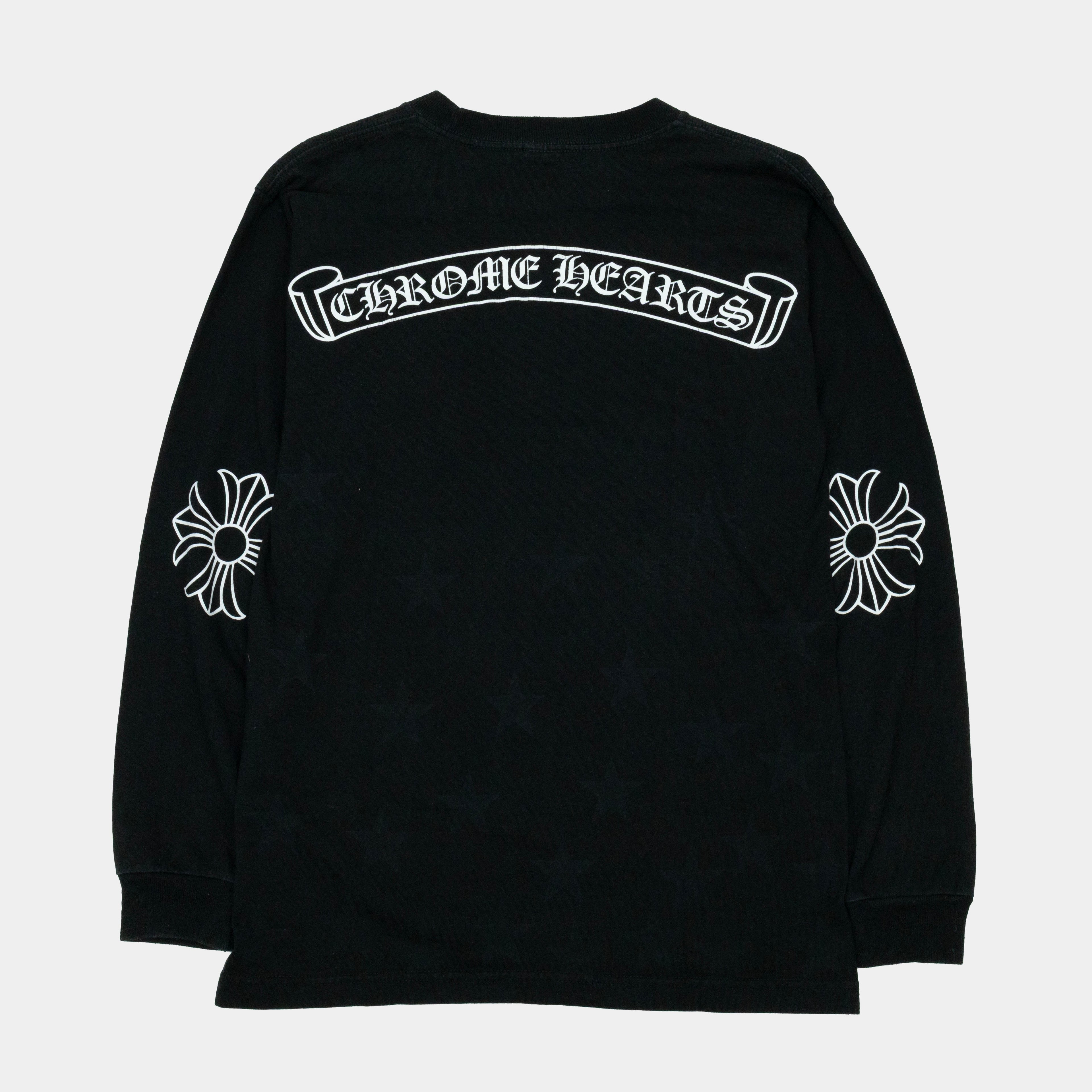Chrome Hearts Vintage Elbow Plus Logo Long Sleeve T-Shirt