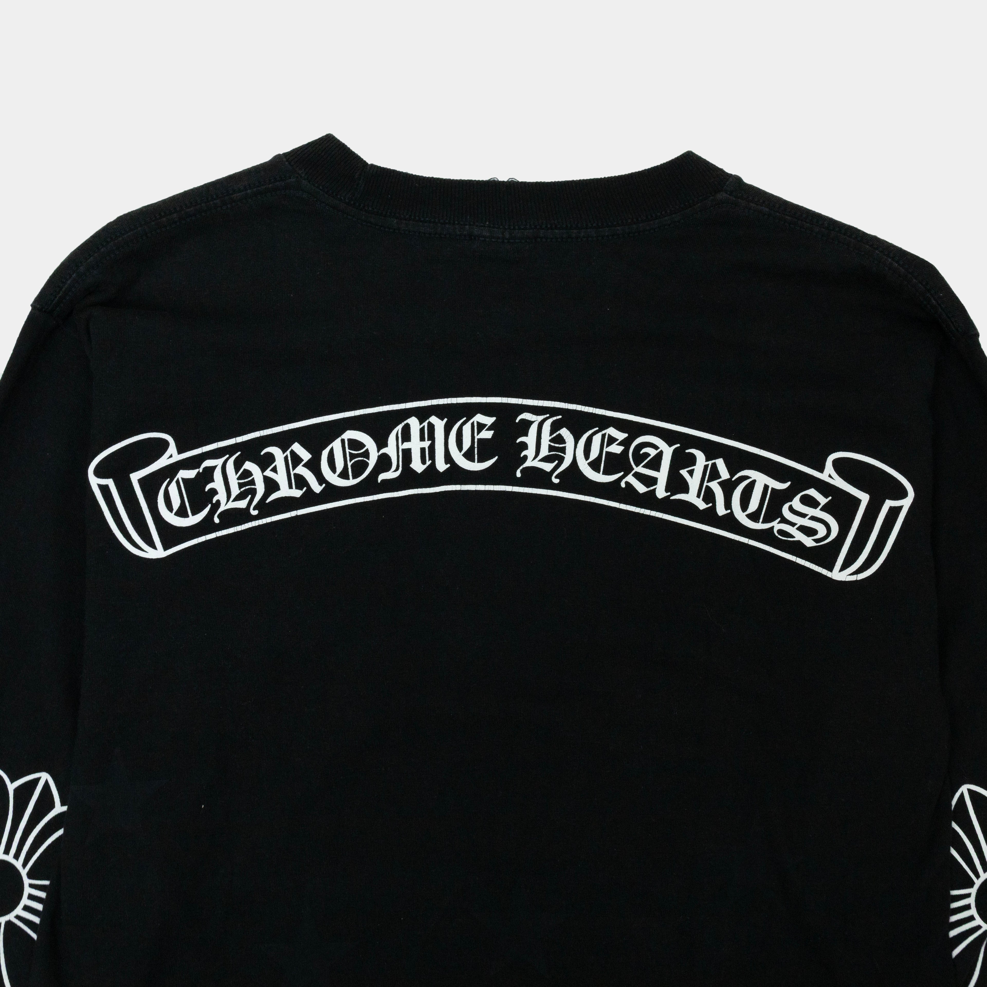 Chrome Hearts Vintage Elbow Plus Logo Long Sleeve T-Shirt