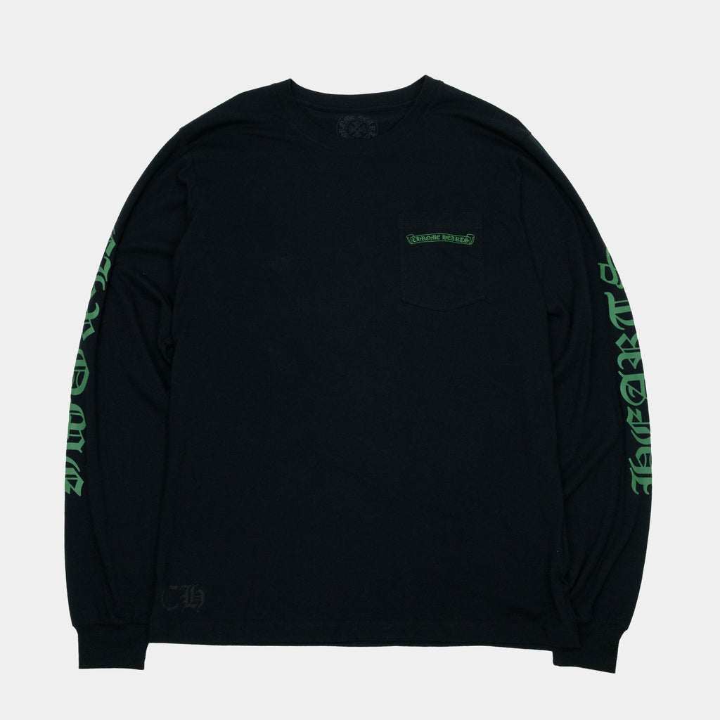 Chrome Hearts Cemetery Cross Logo Long Sleeve T-Shirt