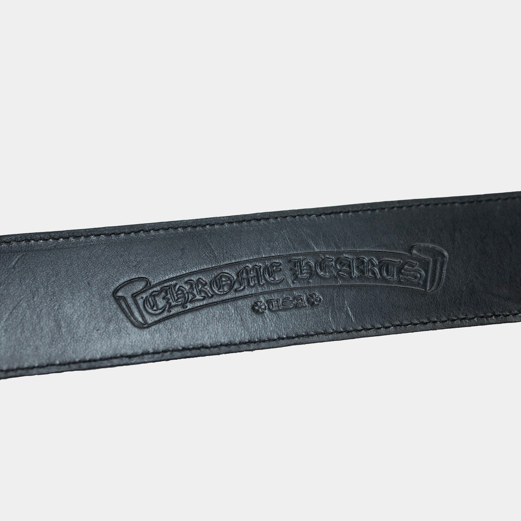 Chrome Hearts Classic .925 Silver Oval Keeper Buckle Leather Belt (Strap 1.5")