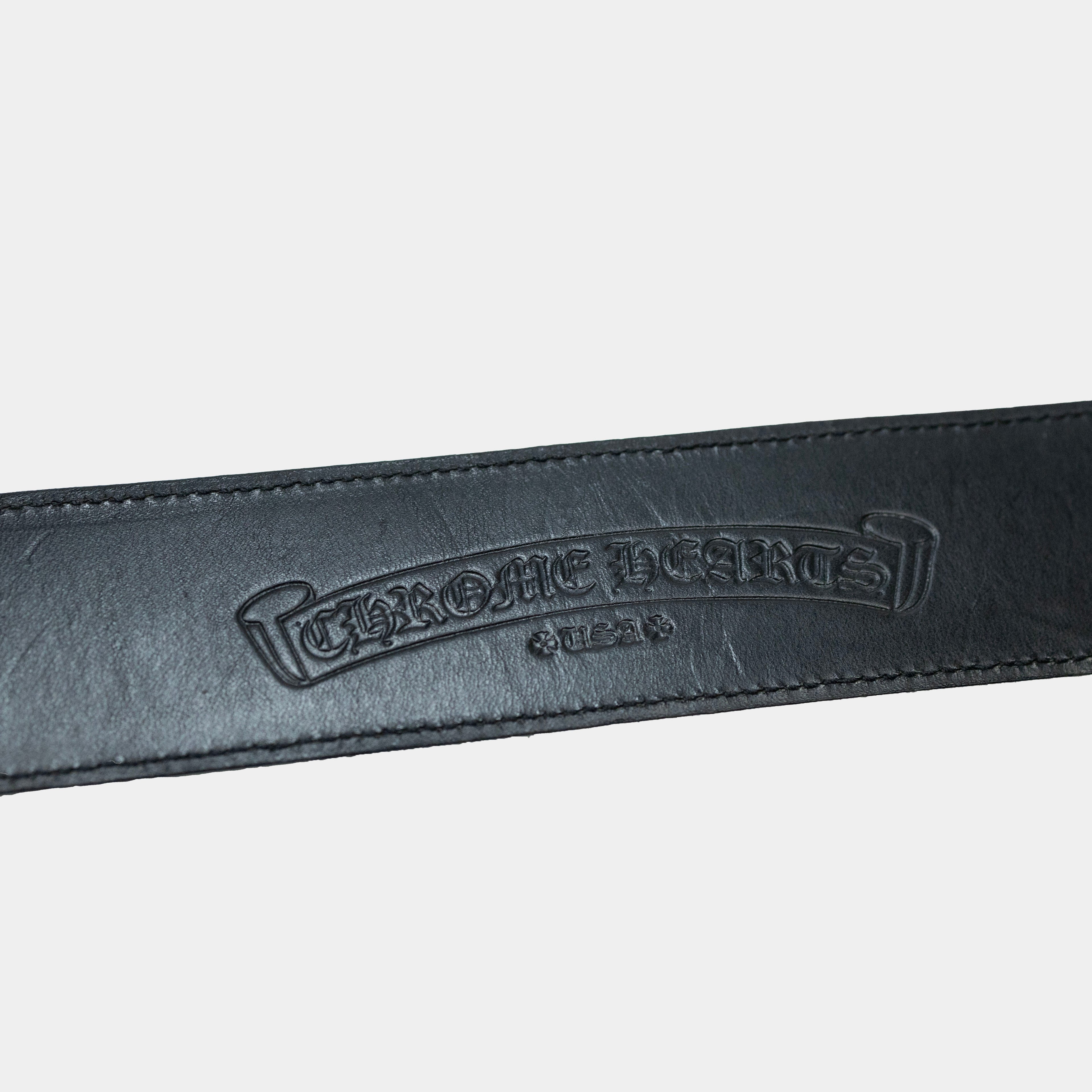 Chrome Hearts Classic .925 Silver Oval Keeper Buckle Leather Belt (Strap 1.5")