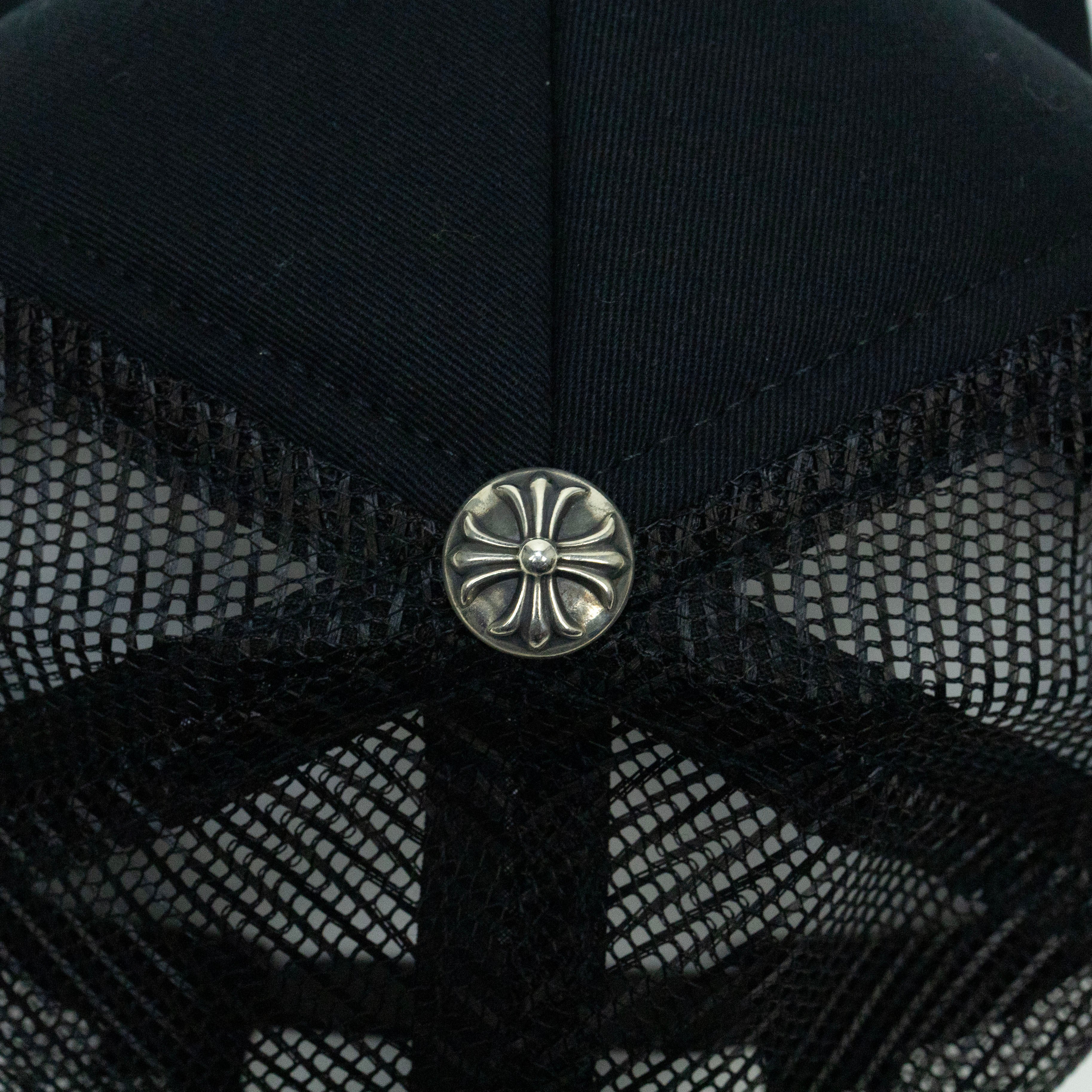 Chrome Hearts Triple Leather Cemetery Cross Trucker Hat