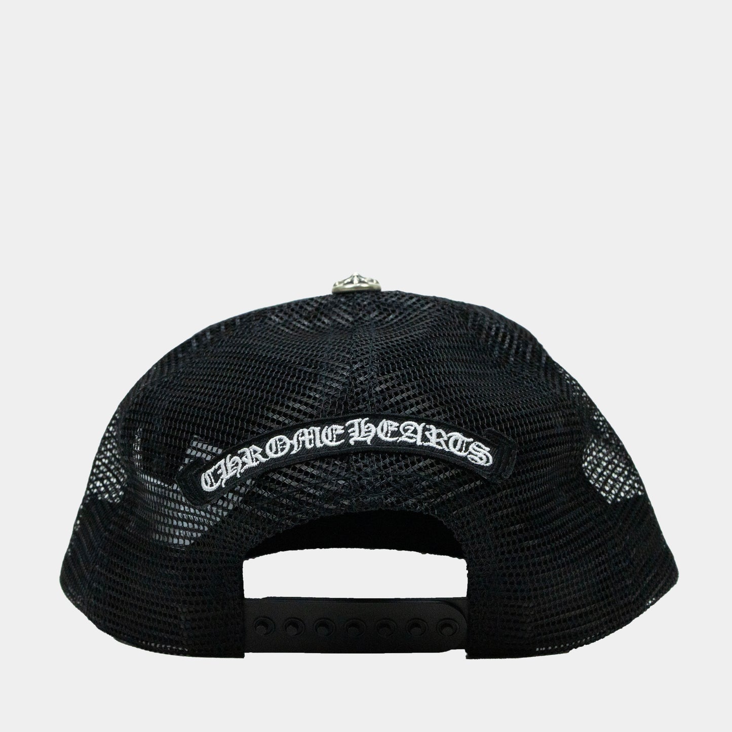 Chrome Hearts Triple Leather Cemetery Cross Trucker Hat