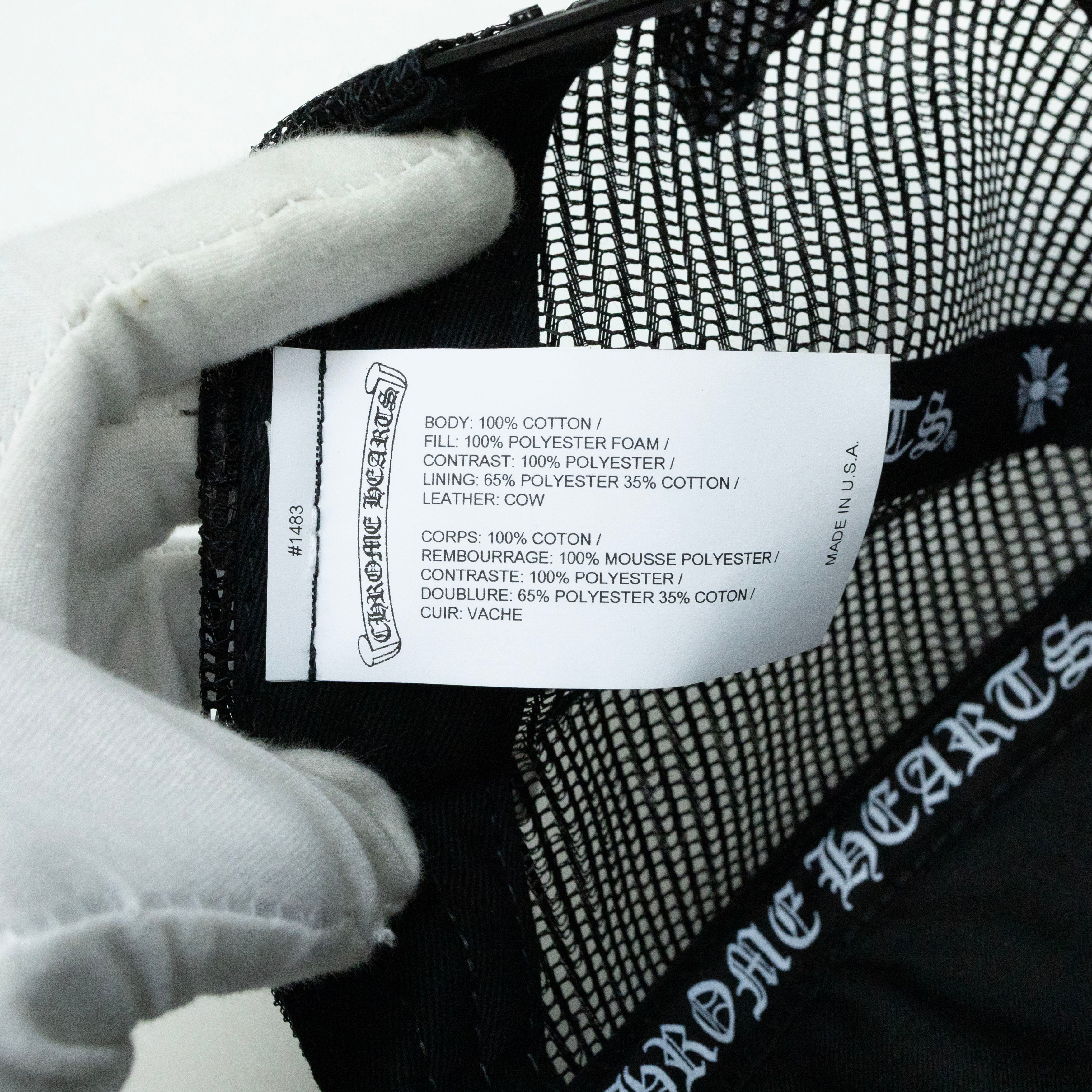 Chrome Hearts Triple Leather Cemetery Cross Trucker Hat