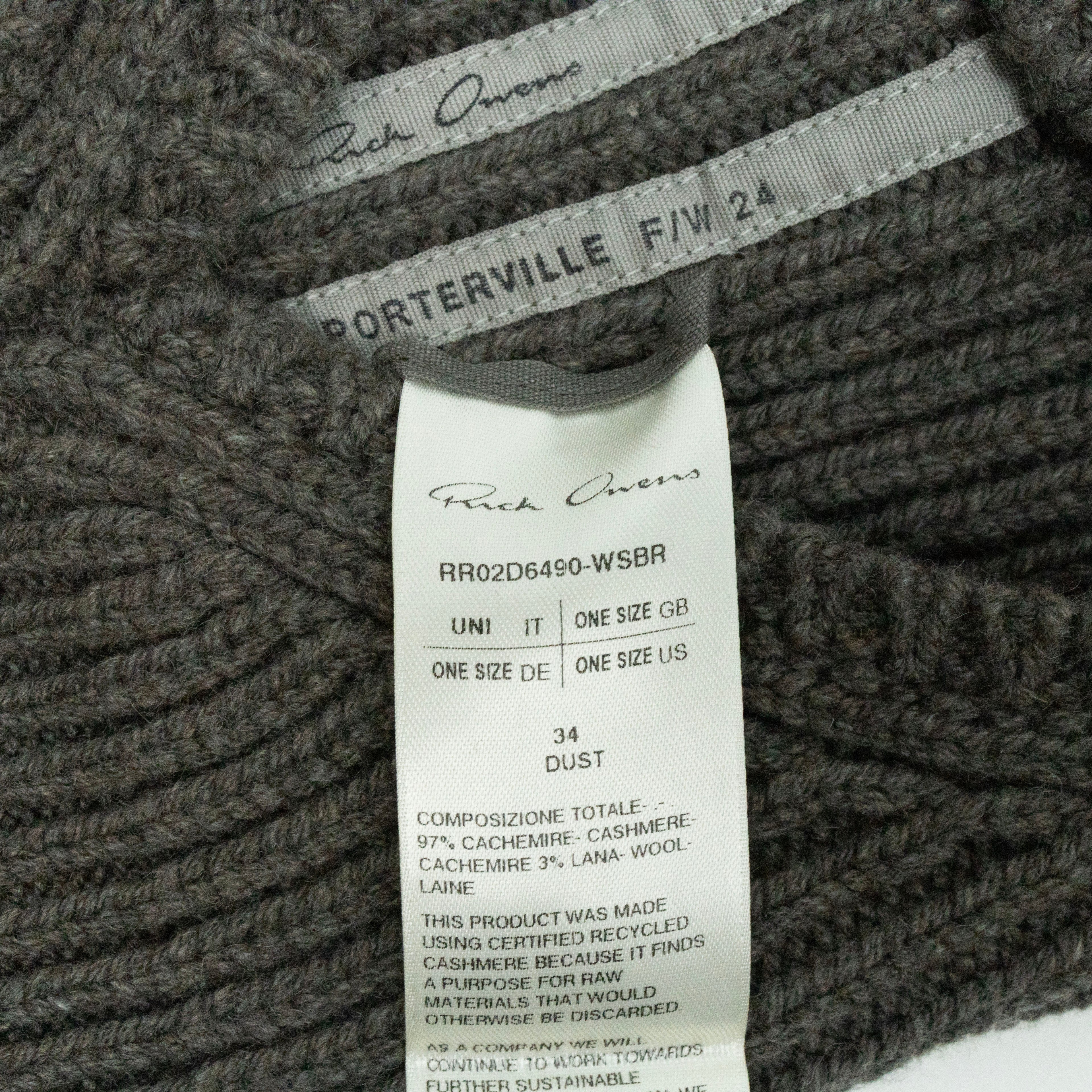 Rick Owens Knitted Balaclava Beanie