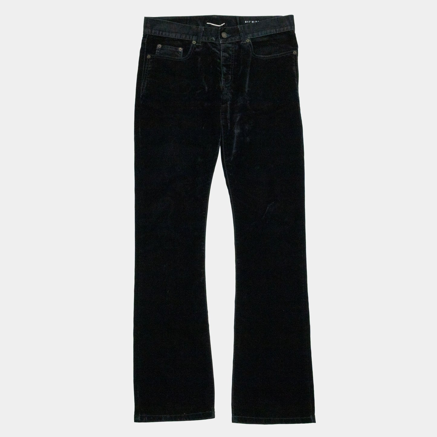 Saint Laurent 2018 D17 Flocked Velvet Bootcut Jeans