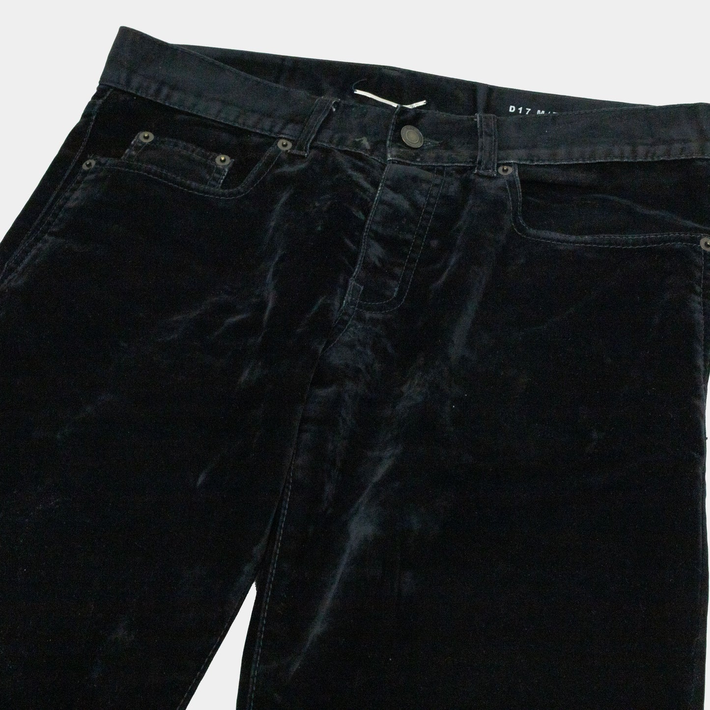 Saint Laurent 2018 D17 Flocked Velvet Bootcut Jeans