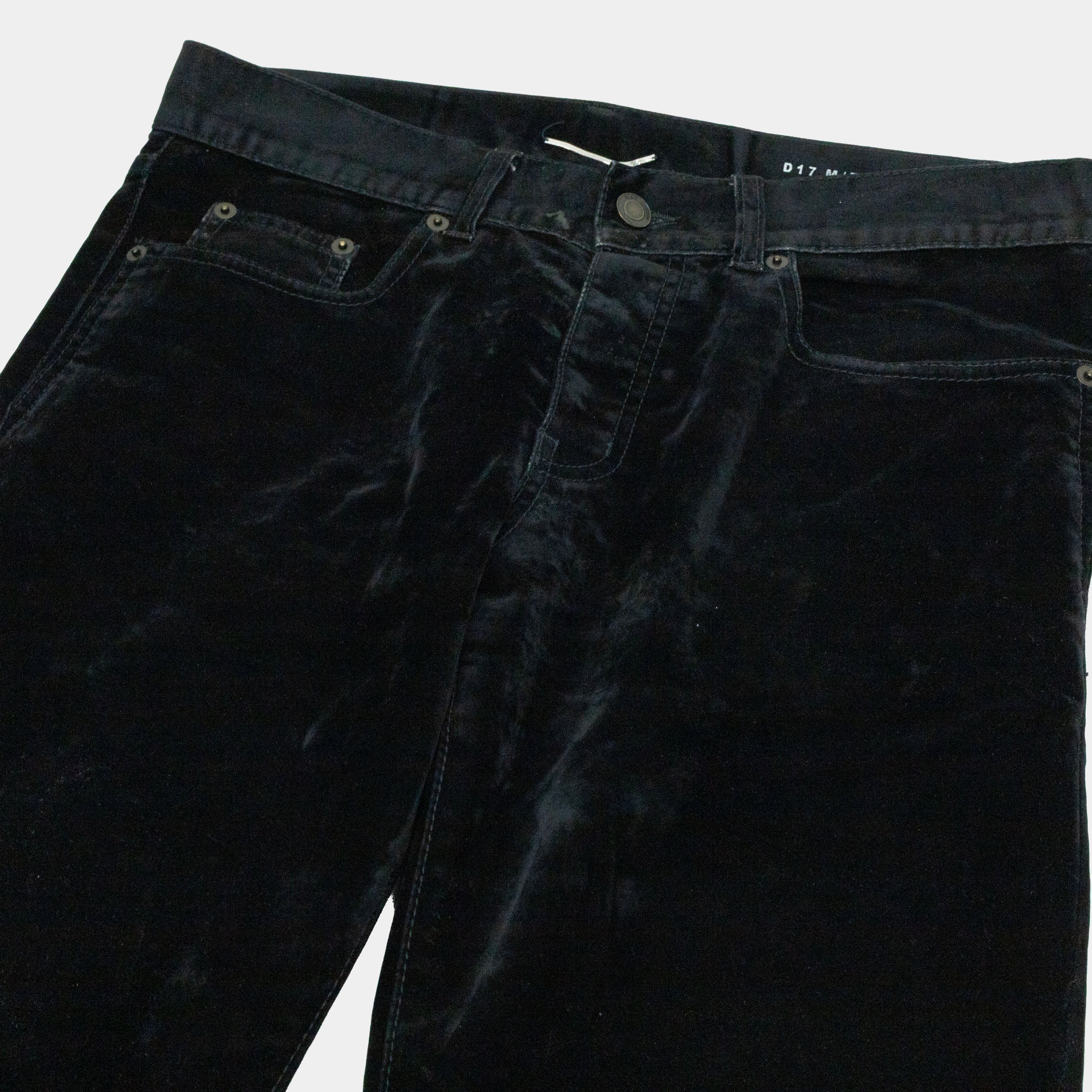 Saint Laurent 2018 D17 Flocked Velvet Bootcut Jeans