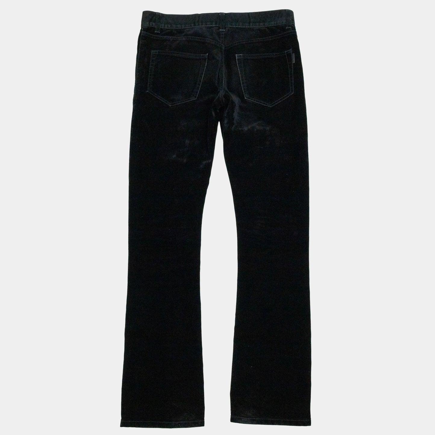 Saint Laurent 2018 D17 Flocked Velvet Bootcut Jeans