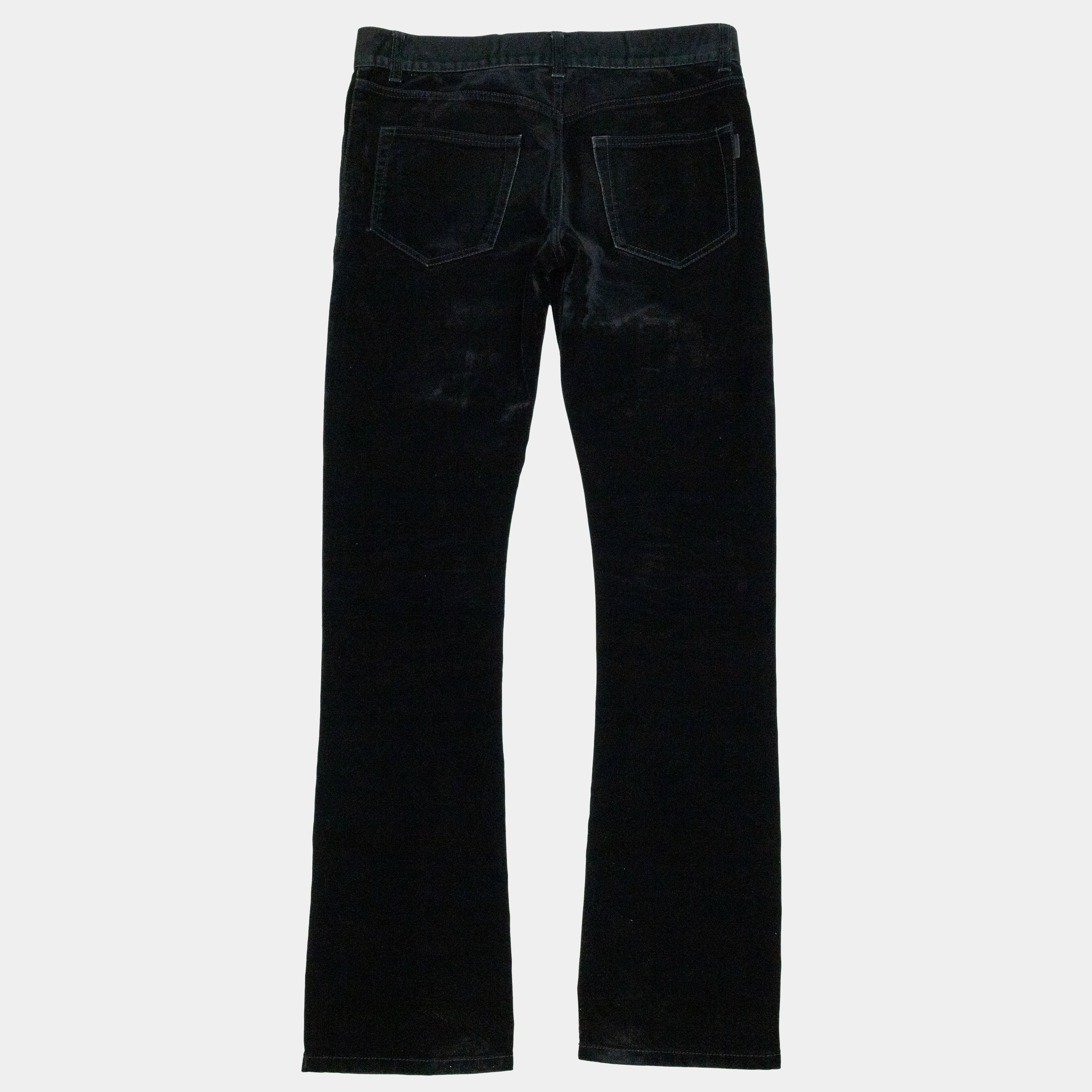 Saint Laurent 2018 D17 Flocked Velvet Bootcut Jeans