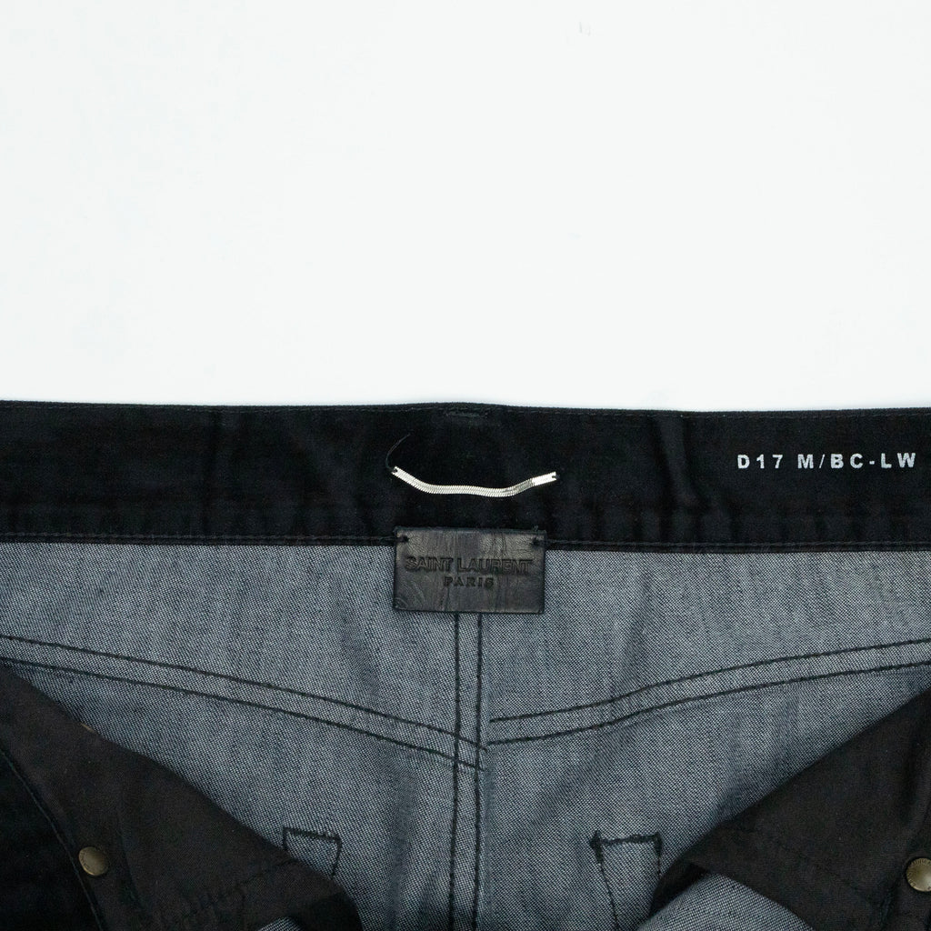 Saint Laurent 2018 D17 Flocked Velvet Bootcut Jeans