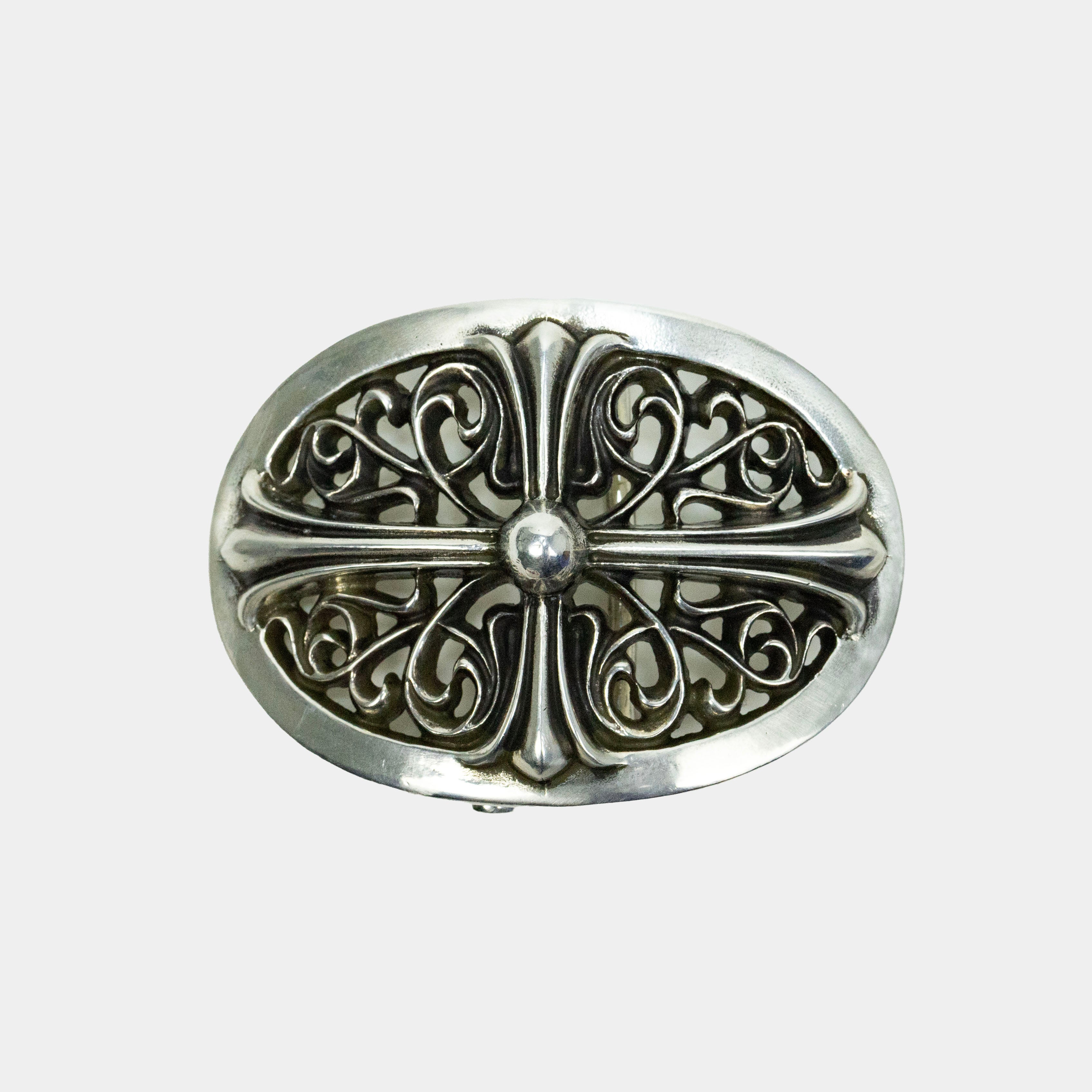 Chrome Hearts Classic .925 Silver Oval Keeper Belt Buckle