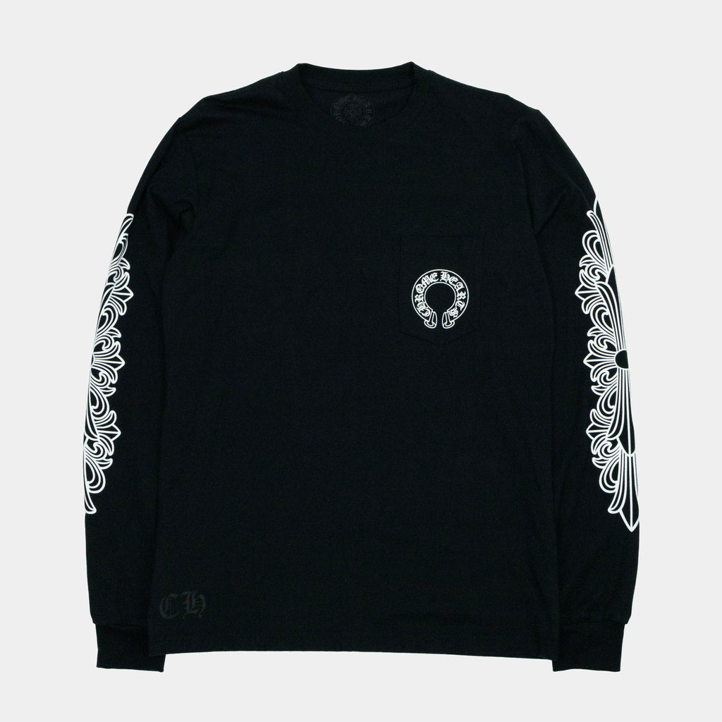 Chrome Hearts Floral Elbow Long Sleeve T-Shirt