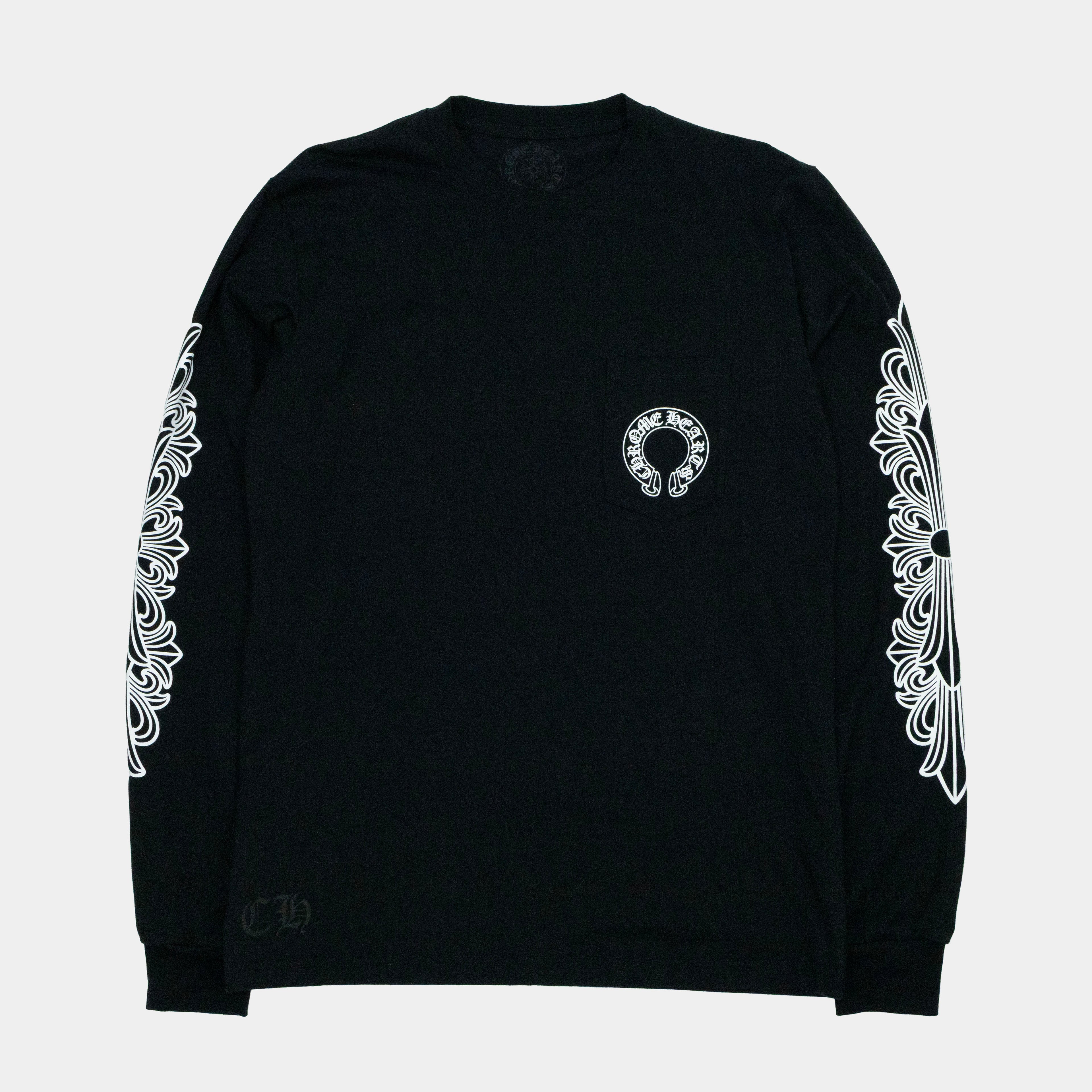 Chrome Hearts Floral Elbow Long Sleeve T-Shirt