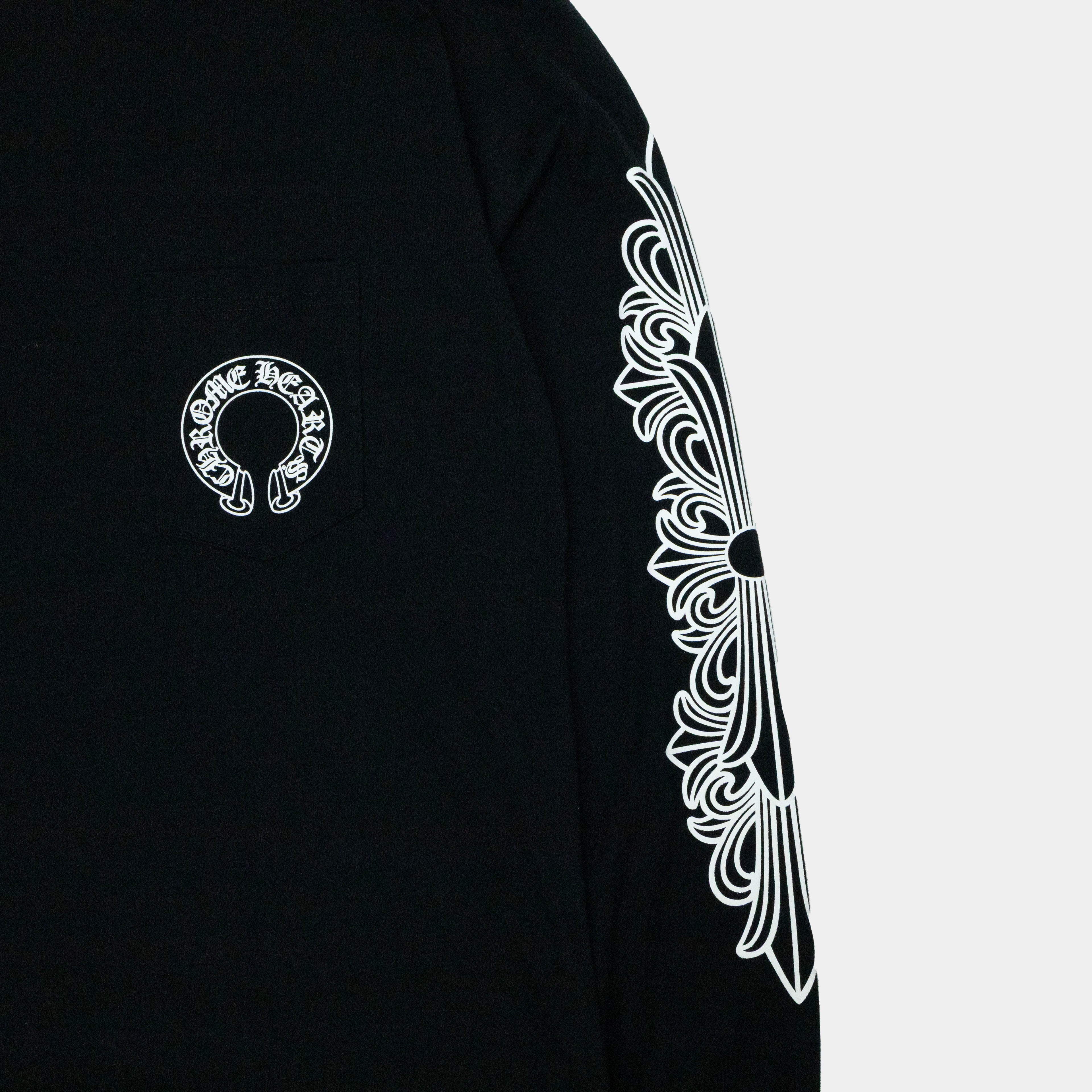 Chrome Hearts Floral Elbow Long Sleeve T-Shirt
