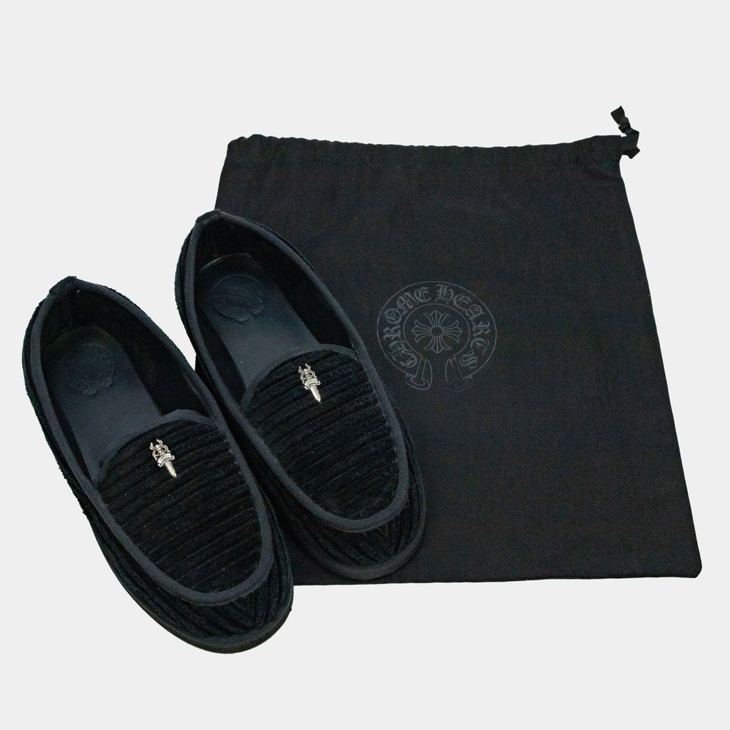 Chrome Hearts Corduroy Slip-on Dagger Loafer