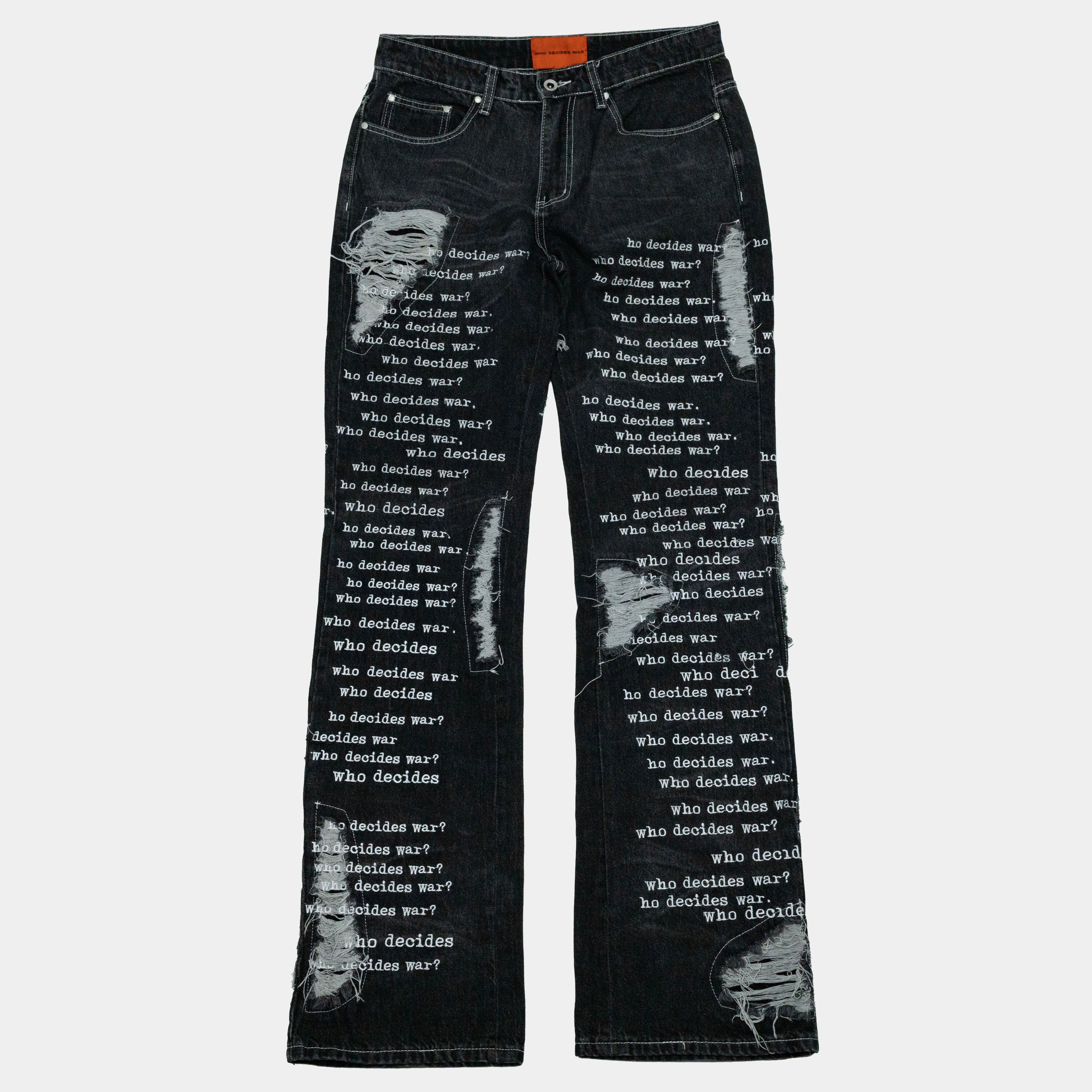 Who Decides War Scripture Denim Jeans