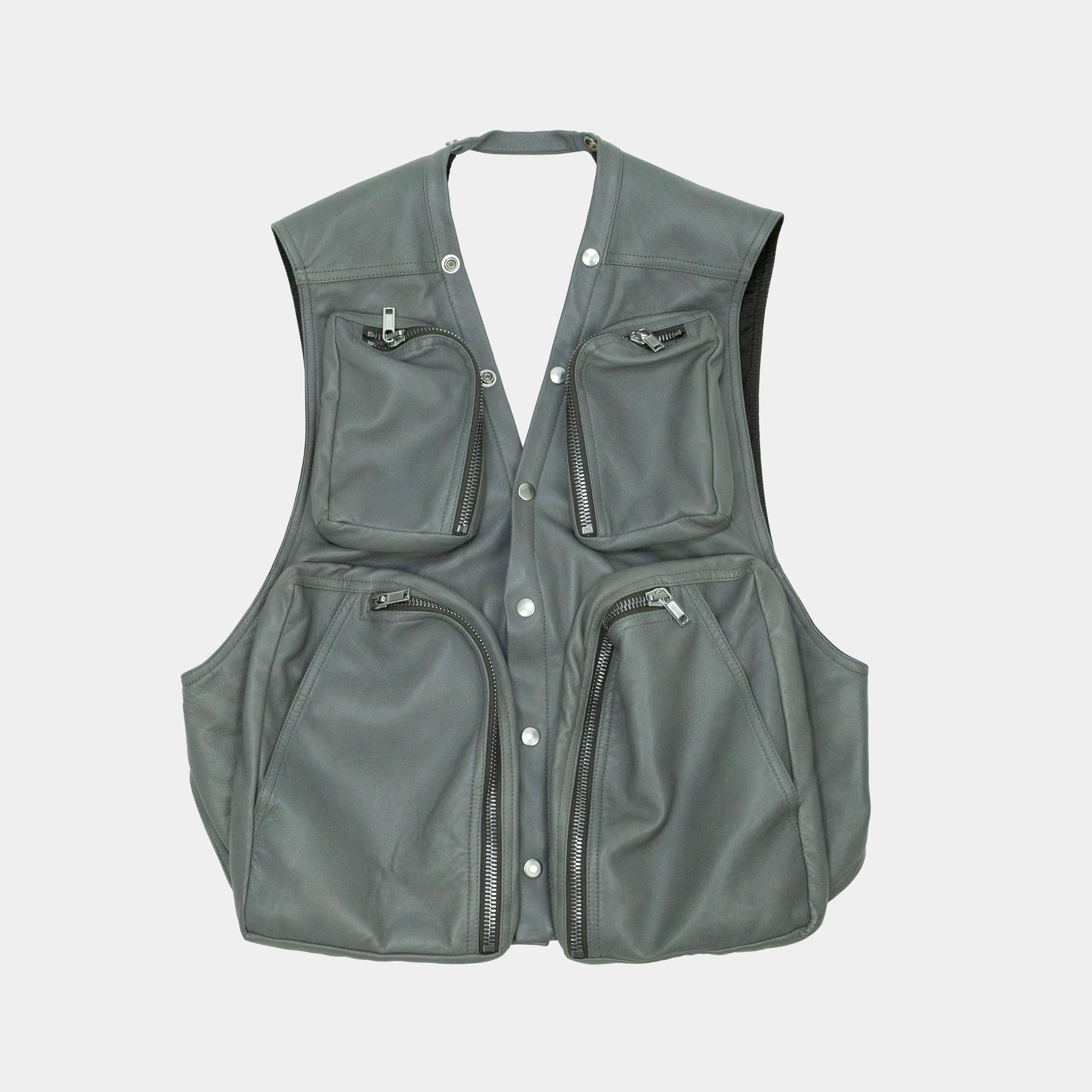 Rick Owens Bauhaus Leather Cargo Vest
