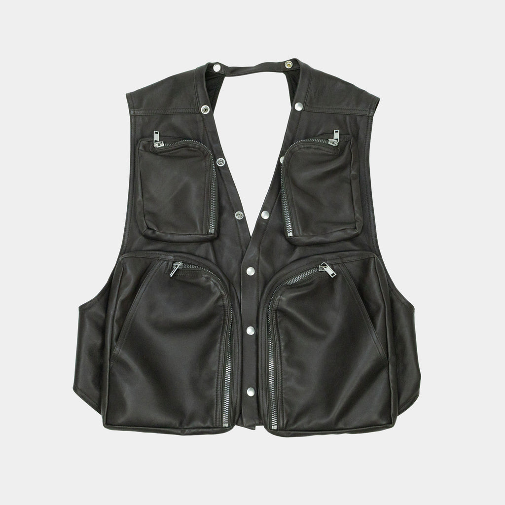 Rick Owens Bauhaus Leather Cargo Vest