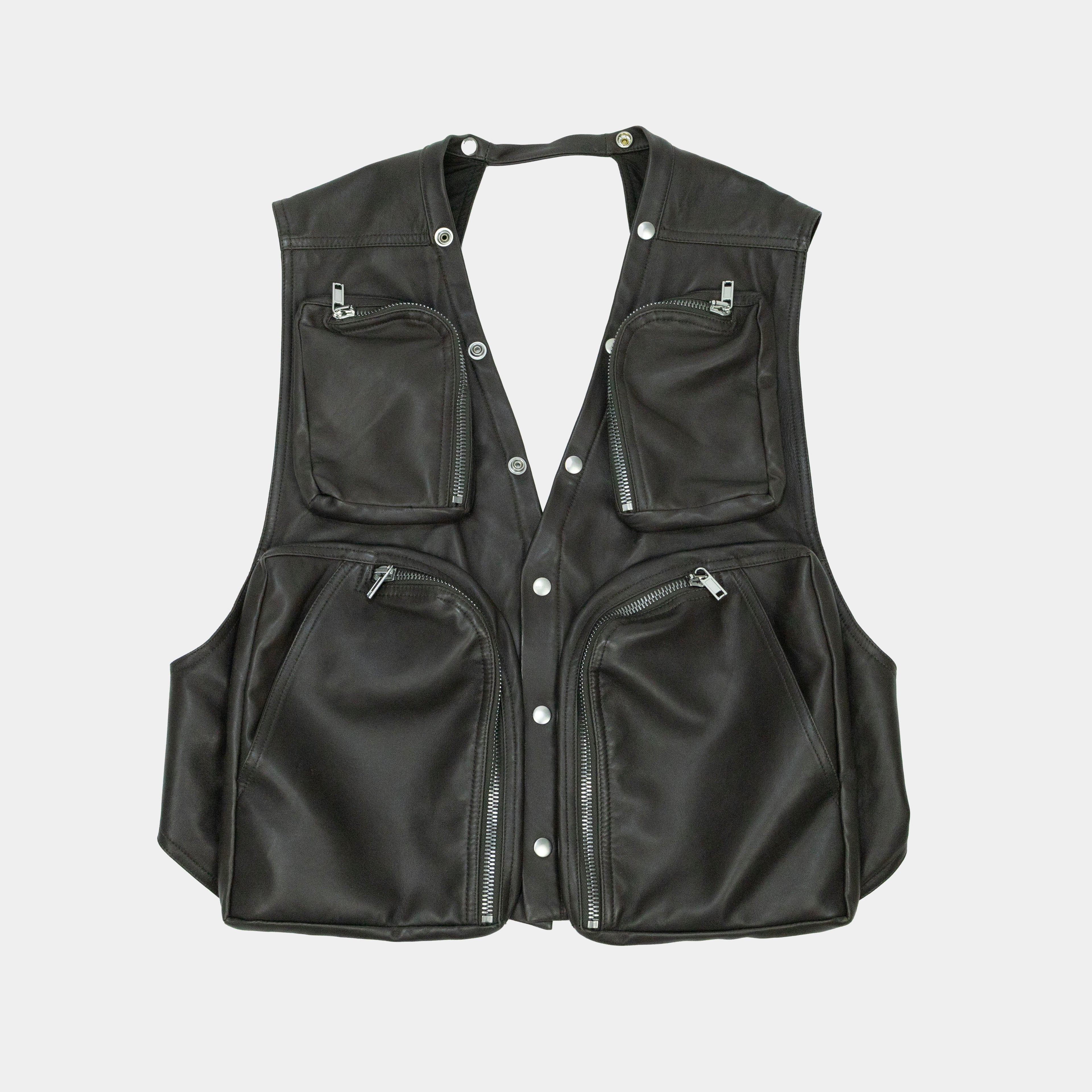 Rick Owens Bauhaus Leather Cargo Vest