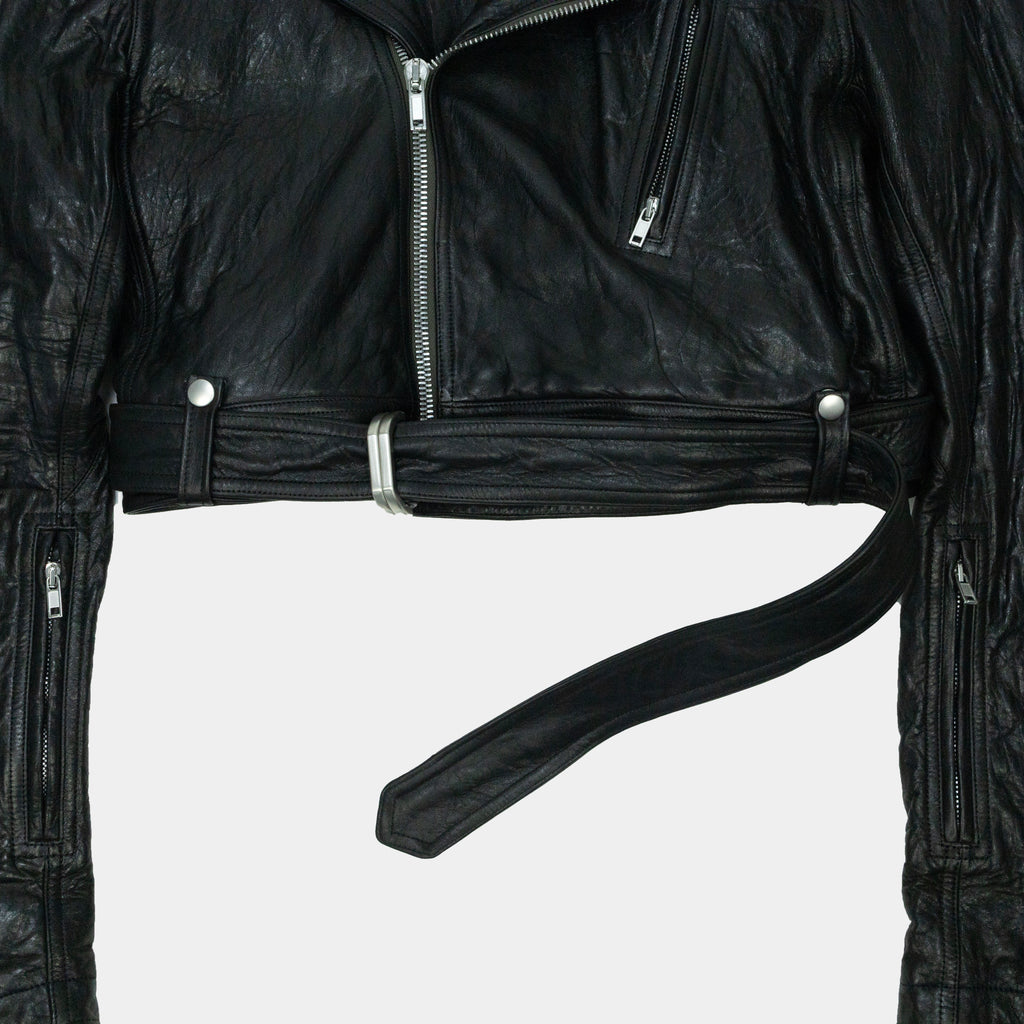 Rick Owens Luke's Stooges Cropped Leather Biker Jacket