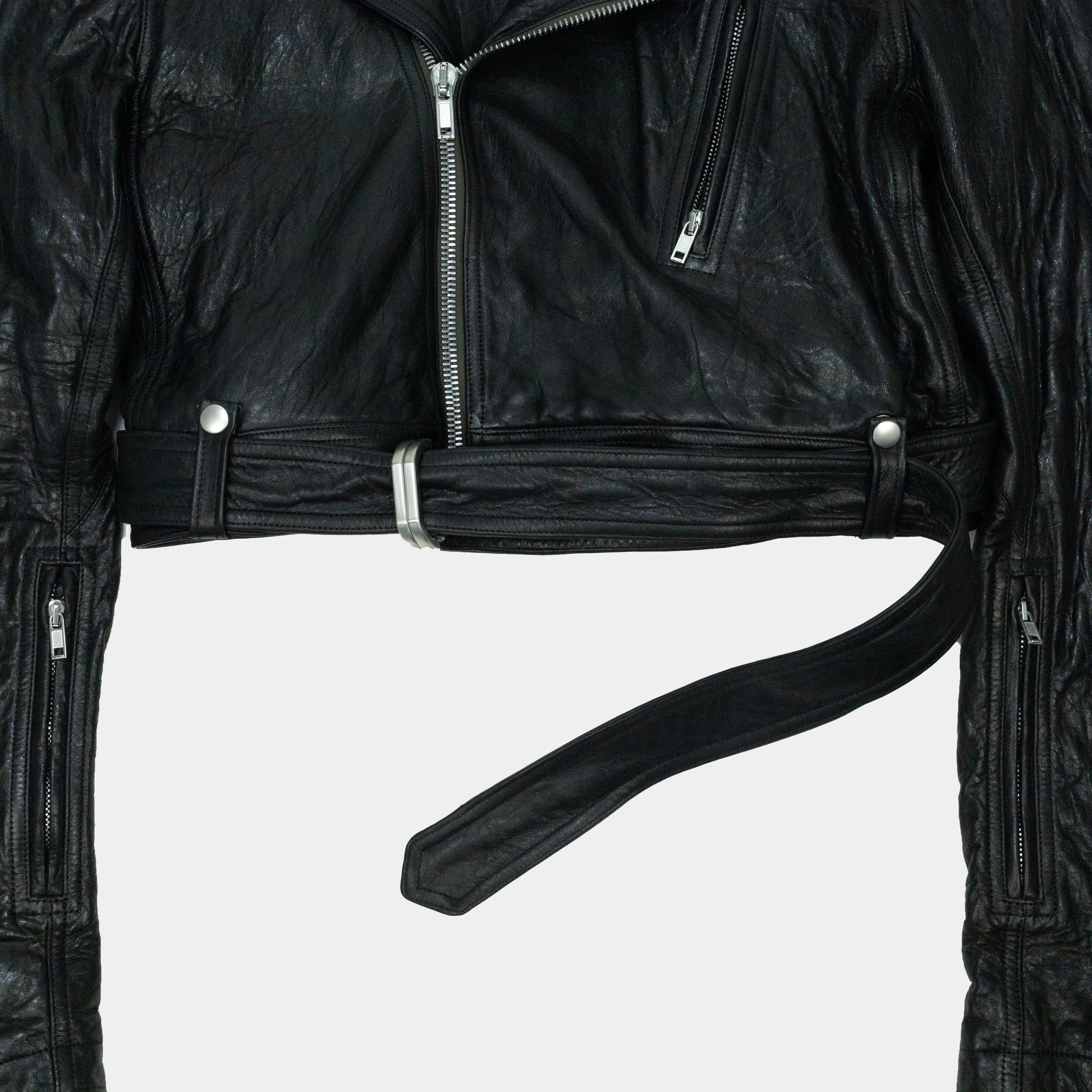 Rick Owens Luke's Stooges Cropped Leather Biker Jacket