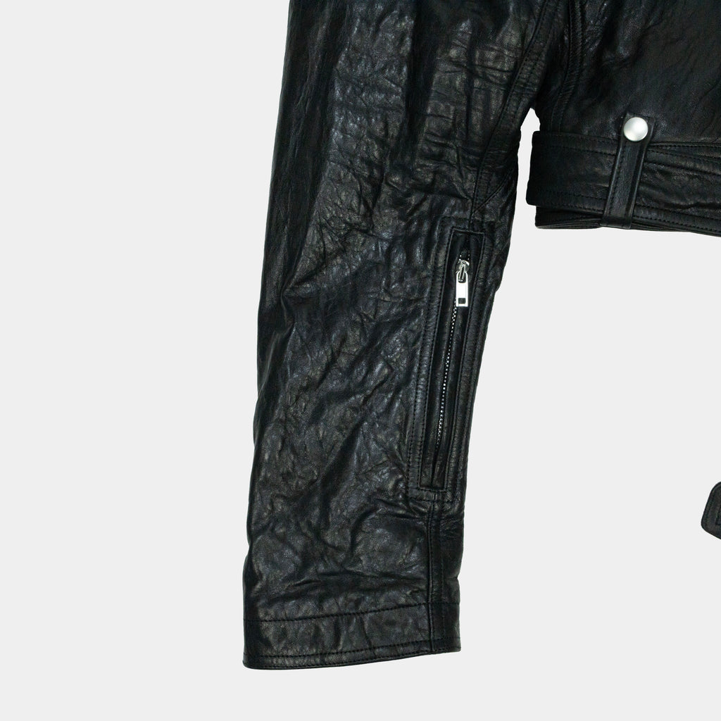 Rick Owens Luke's Stooges Cropped Leather Biker Jacket