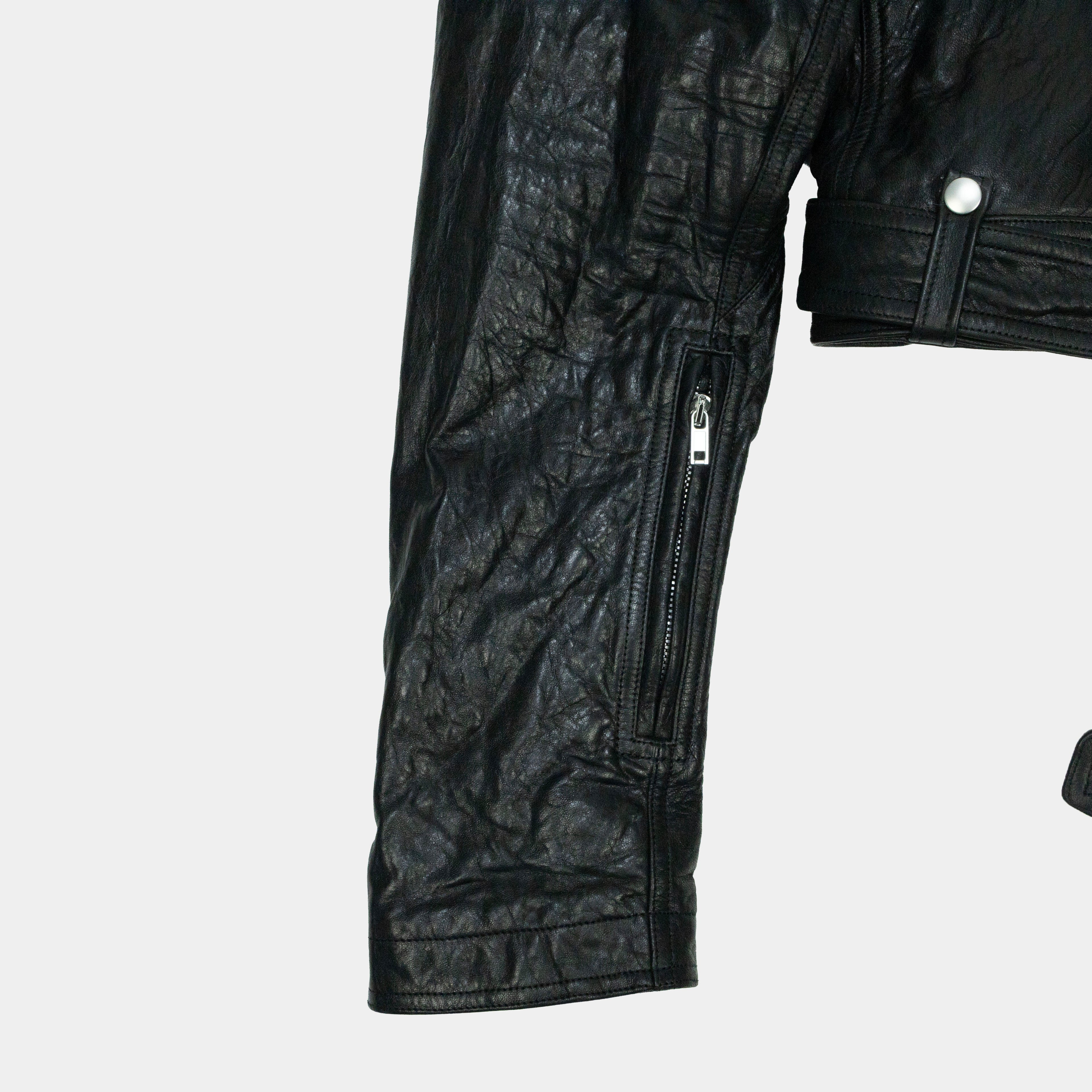 Rick Owens Luke's Stooges Cropped Leather Biker Jacket