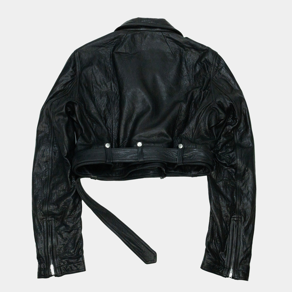 Rick Owens Luke's Stooges Cropped Leather Biker Jacket