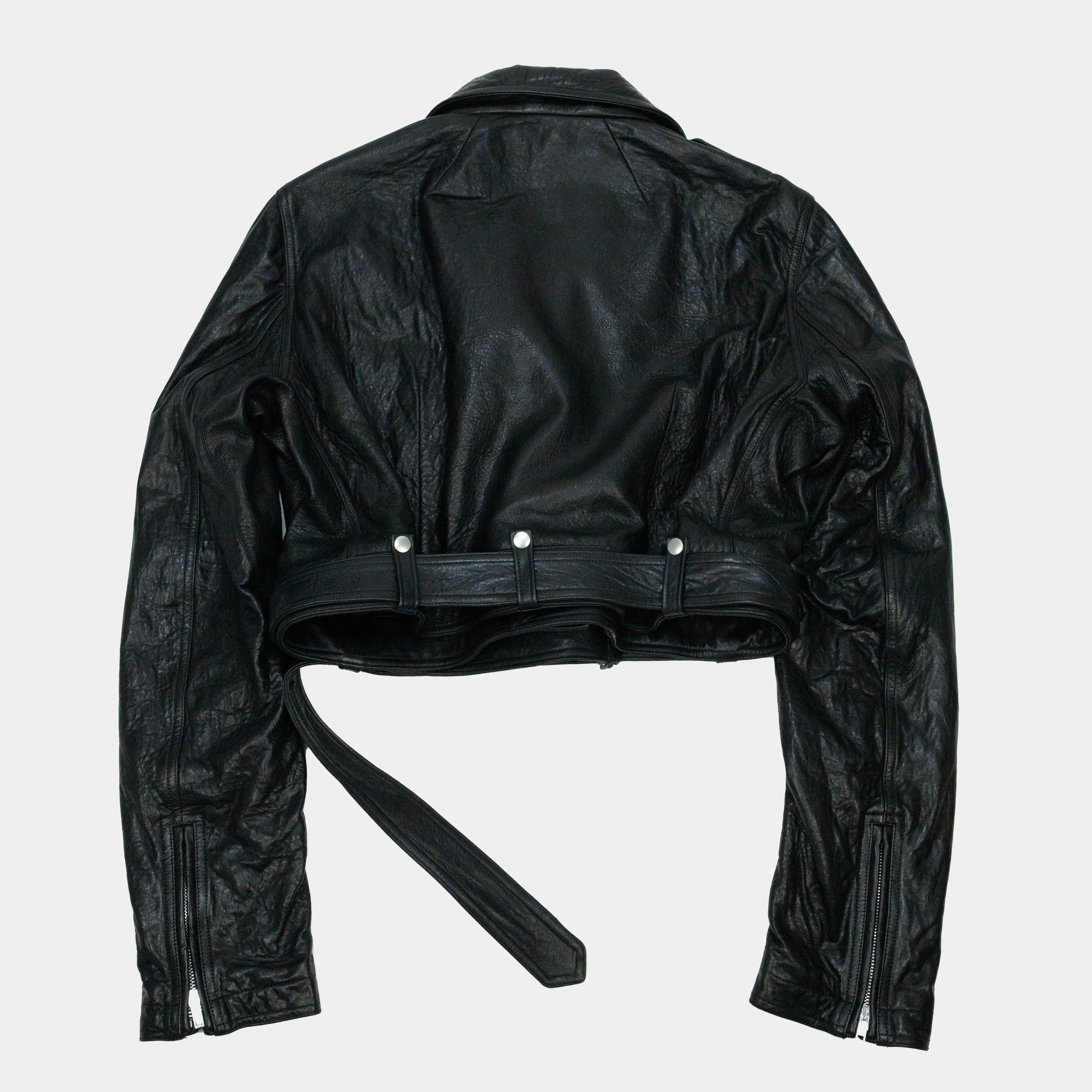 Rick Owens Luke's Stooges Cropped Leather Biker Jacket