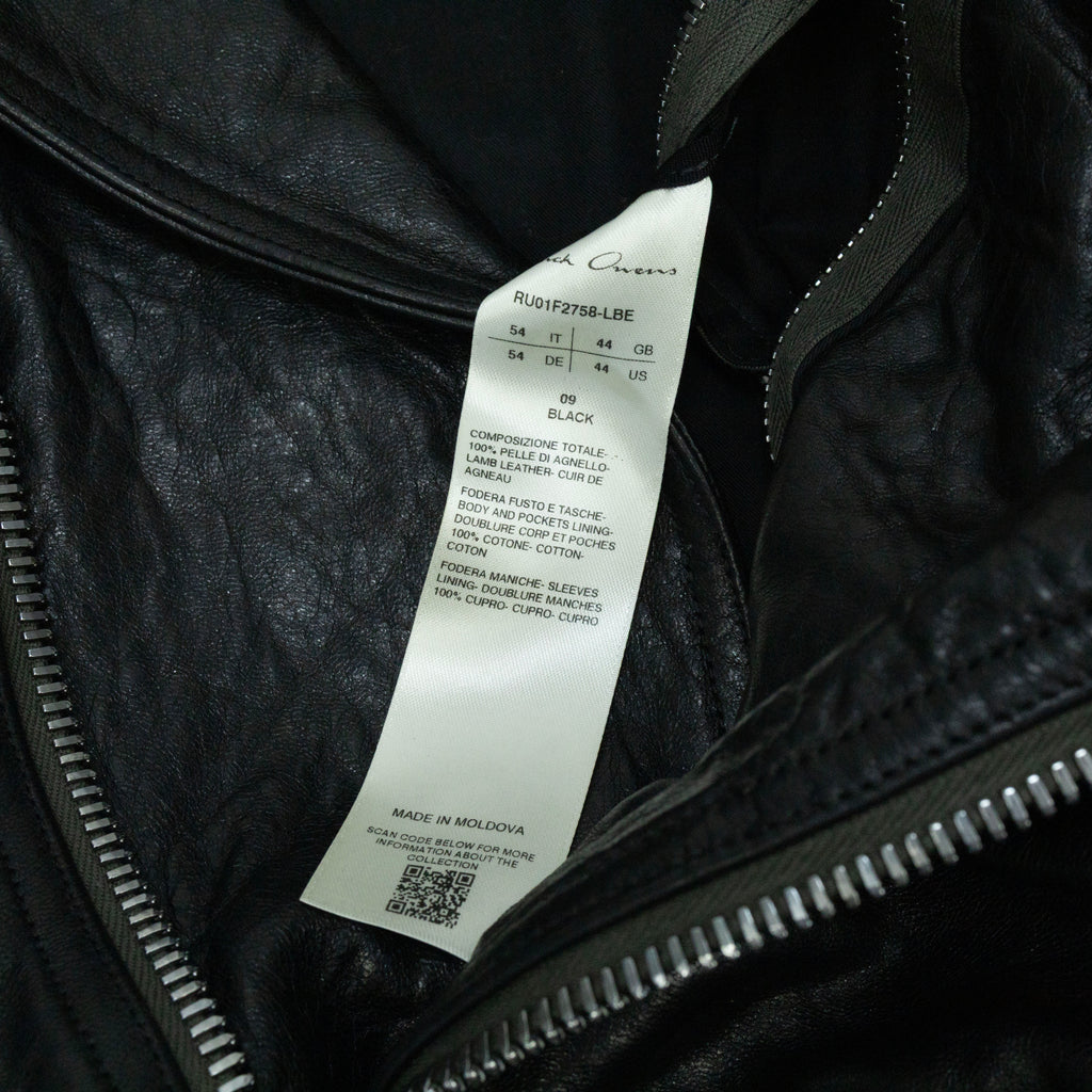 Rick Owens Luke's Stooges Cropped Leather Biker Jacket