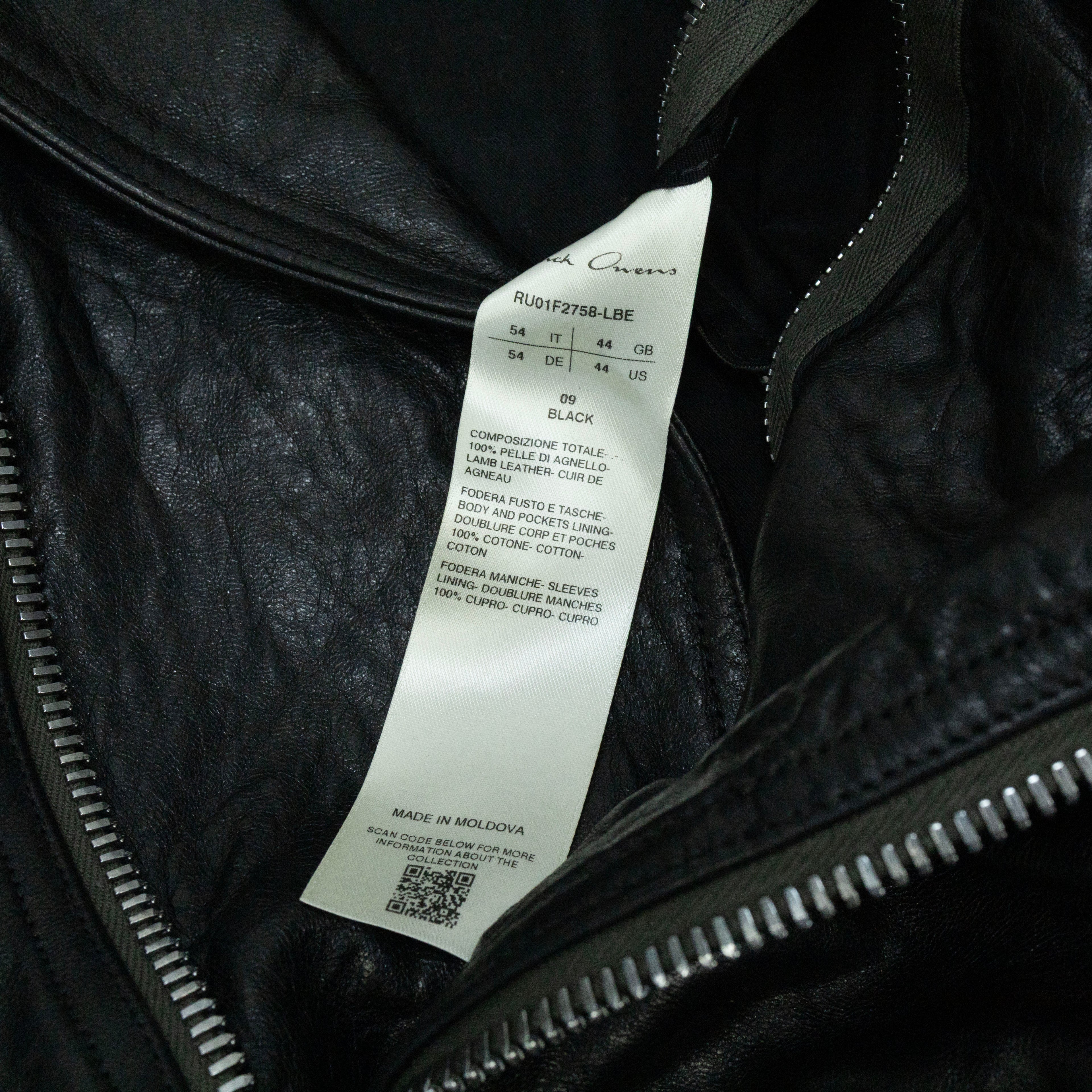 Rick Owens Luke's Stooges Cropped Leather Biker Jacket