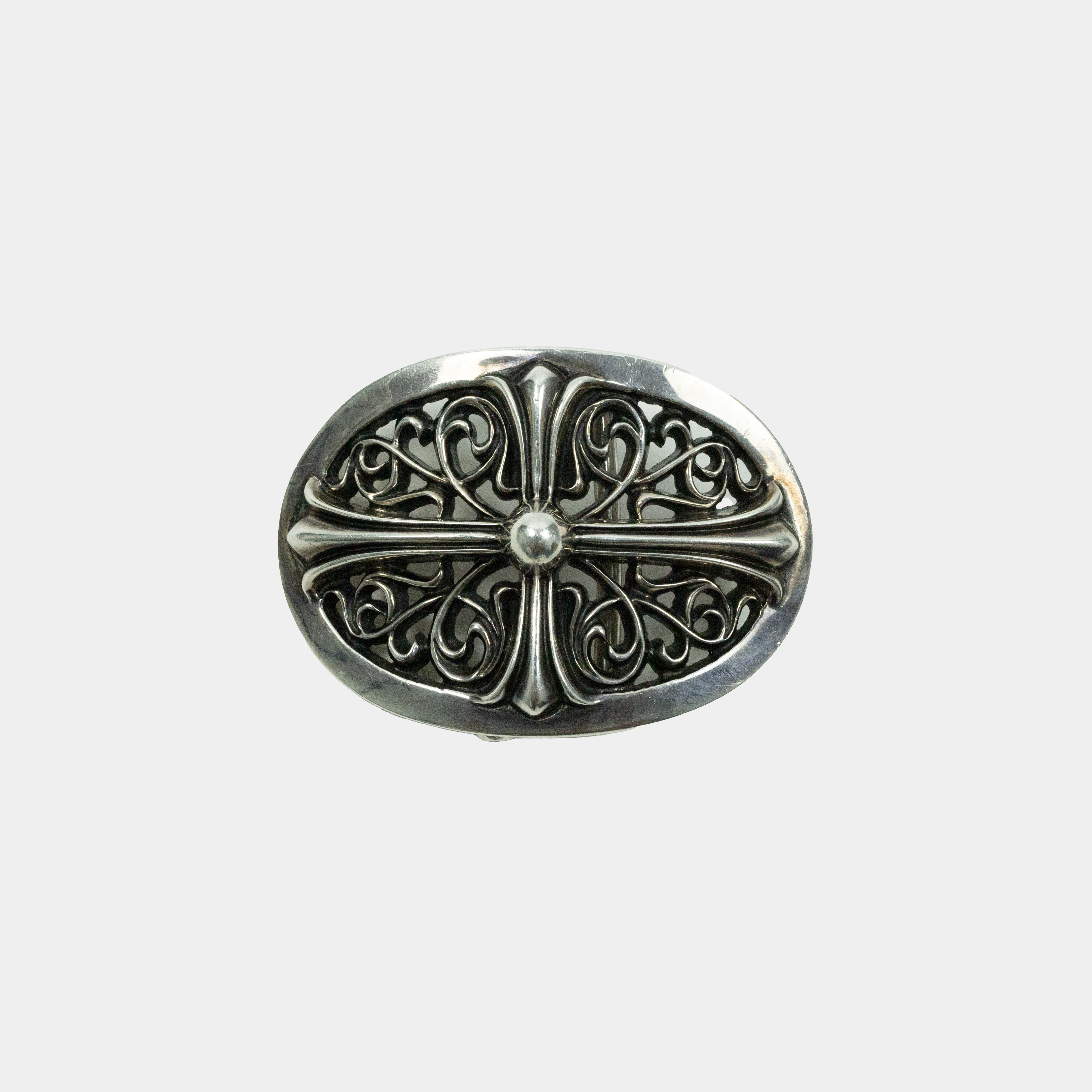 Chrome Hearts Classic .925 Silver Oval Keeper Belt Buckle